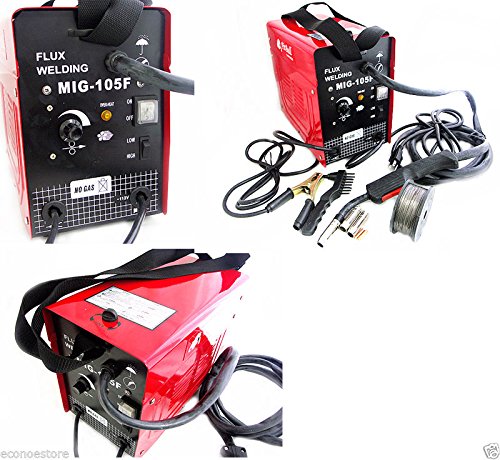 MIG 105 Flux Core Wire MIG Welding Machine 90AMP No Gas Welder with Cooling Fans - Perfect for DIY Projects, Home Repairs, and Metal Fabrication