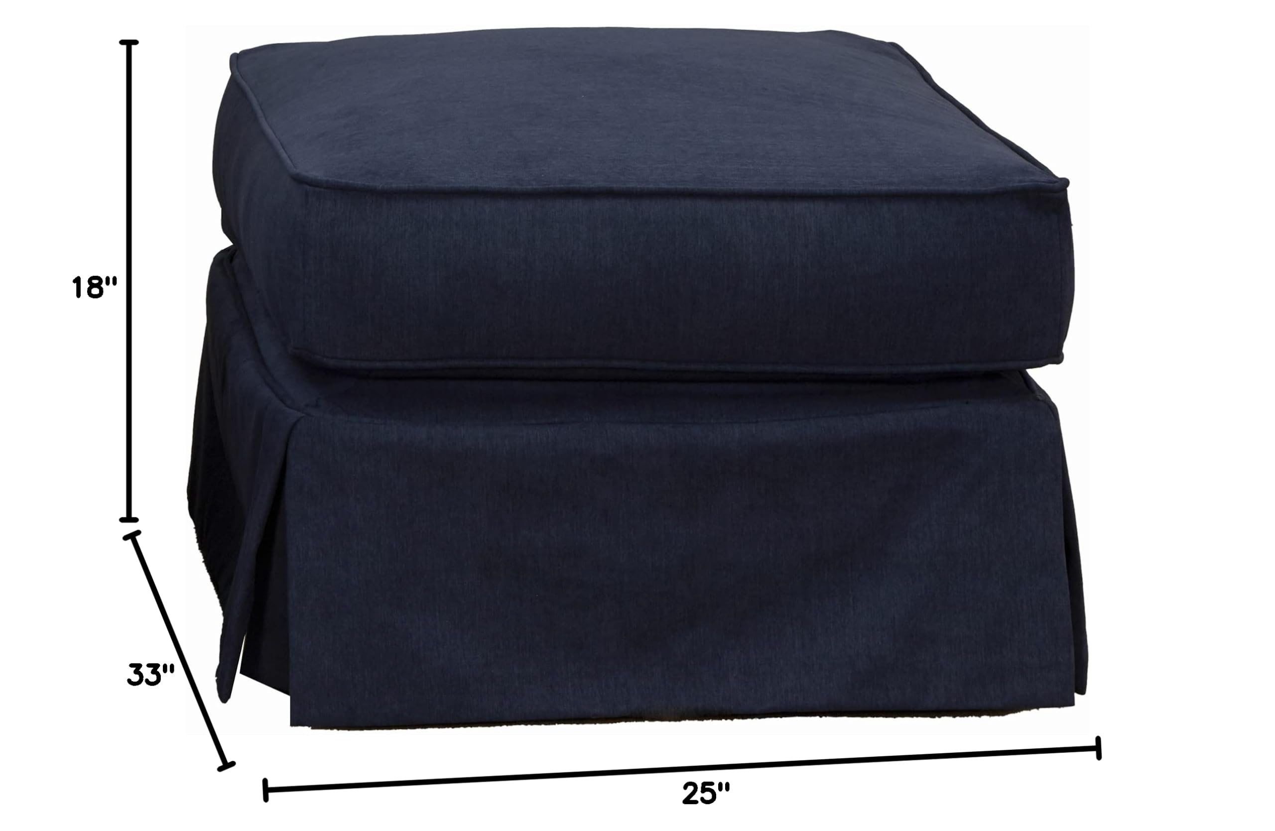 Sunset Trading Horizon Furniture Slipcover - Customizable Navy Blue Sofa Cover for Living Room, Sectional, and Recliner Protection