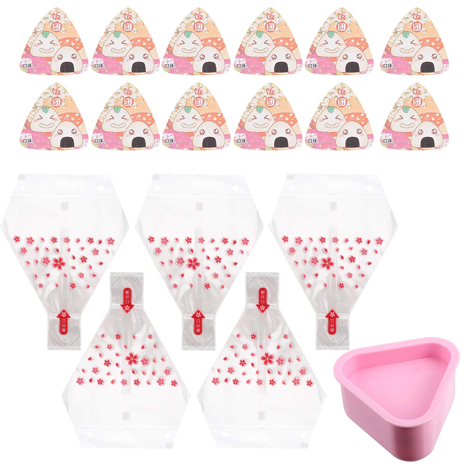 DOITOOL 1 Set Triangle Sushi Maker Kit - Home DIY Rice Ball Mold with Storage Bags (Assorted Colors) | Perfect for Bento Boxes, Party Snacks & Kids Lunch Ideas