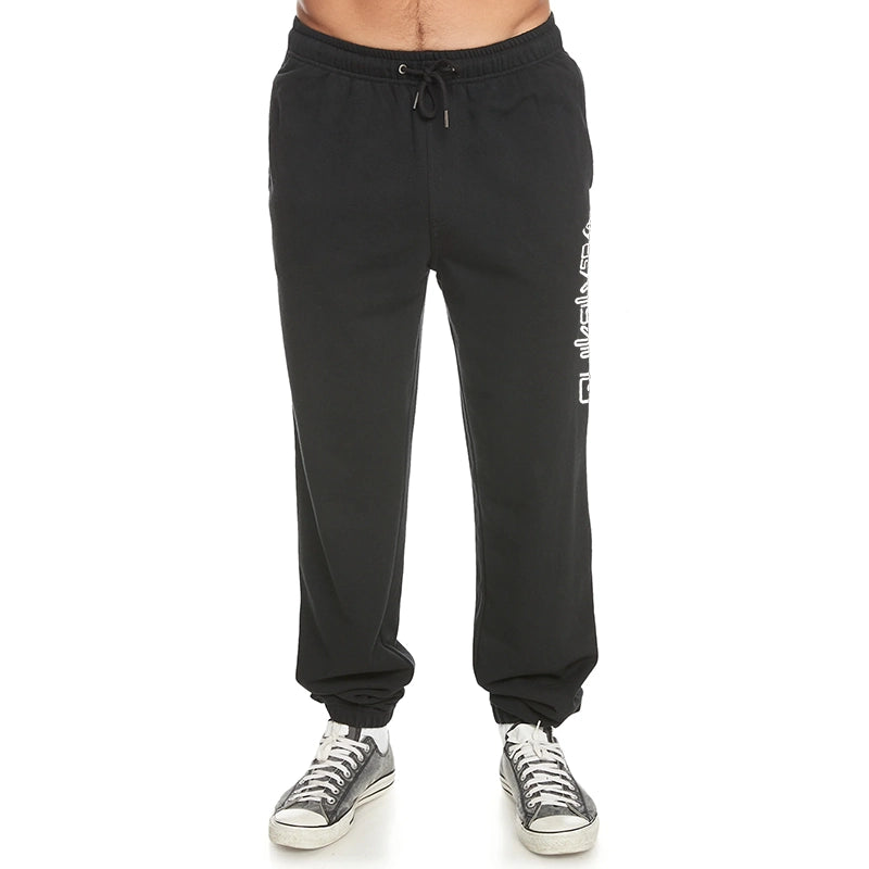 Quiksilver Graphic Black Sweatpants for Men - Comfortable Casual Joggers for Gym, Lounge & Everyday Wear