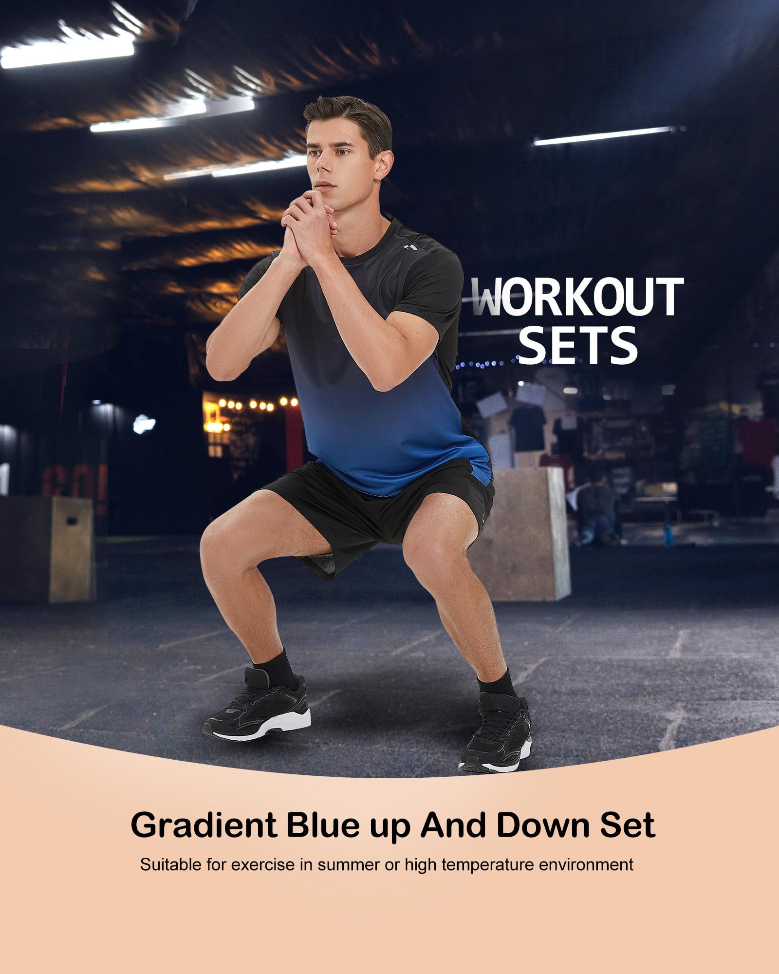 BOOMCOOL Men's Gym Clothes 6-Pack Set - Workout Shorts & Long Sleeve Shirts for Running, Training & Fitness - Moisture Wicking Dry Fit Athletic Outfits for Gym, Jogging & Sports Activities