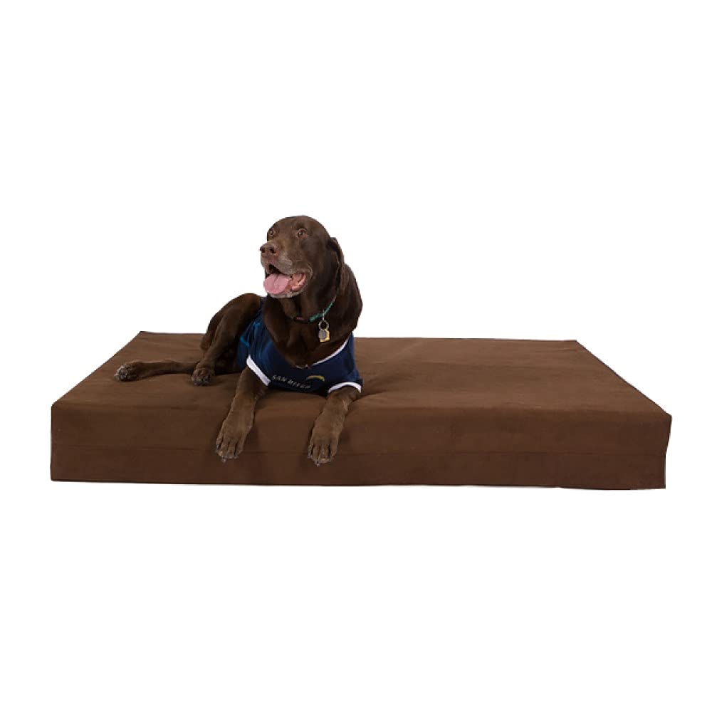 Premium Orthopedic Dog Bed for Large Dogs - Gel Memory Foam Support - Chocolate Brown - Ideal for Senior Pets & Joint Pain Relief - Perfect for Living Room, Bedroom or Crate Use