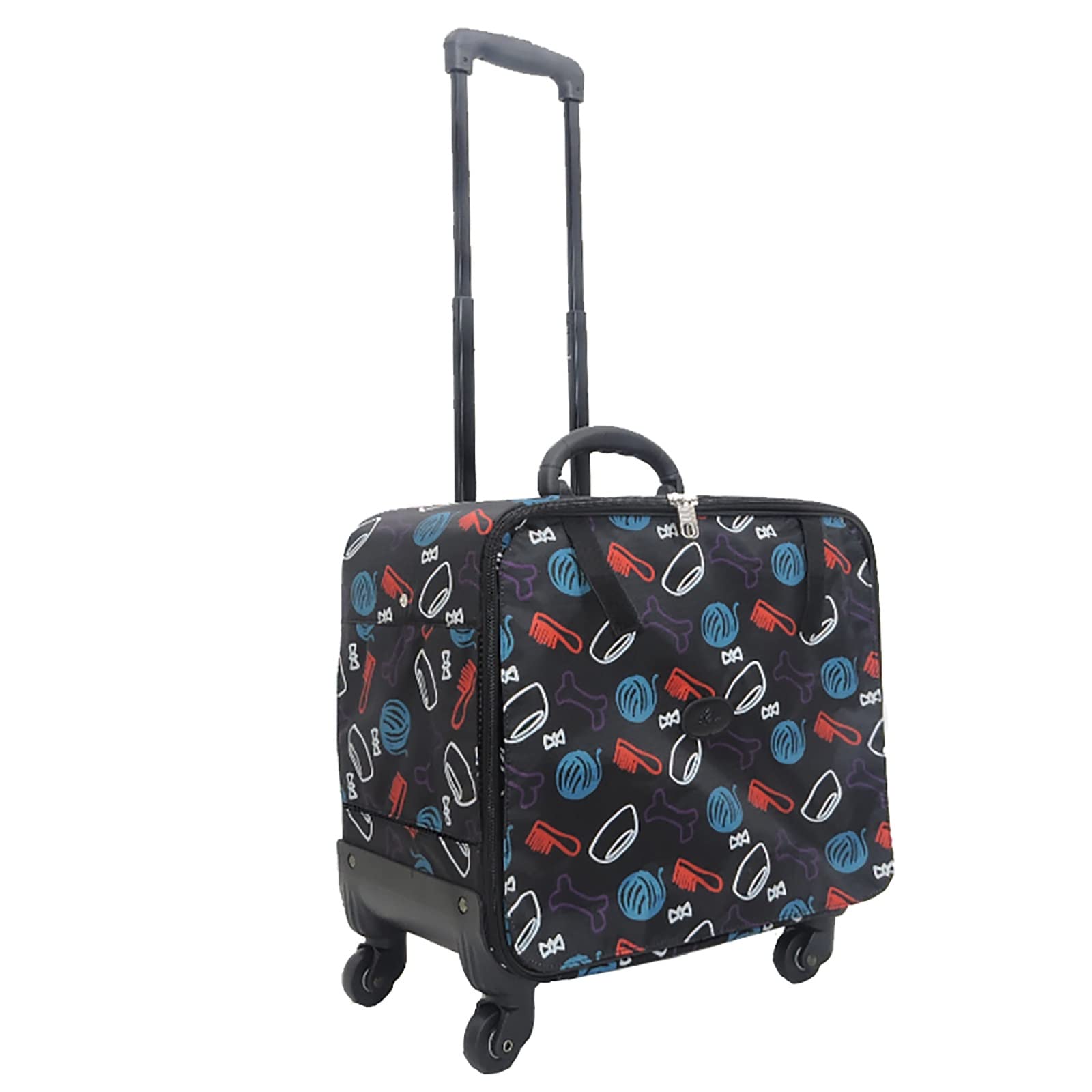 ZYLEDW Pet Carrier Trolley Bag - Portable Travel Carrier for Cats & Dogs, Lightweight Airline Approved Pet Carrier with Wheels for Vet Visits, Shopping, and Outdoor Adventures