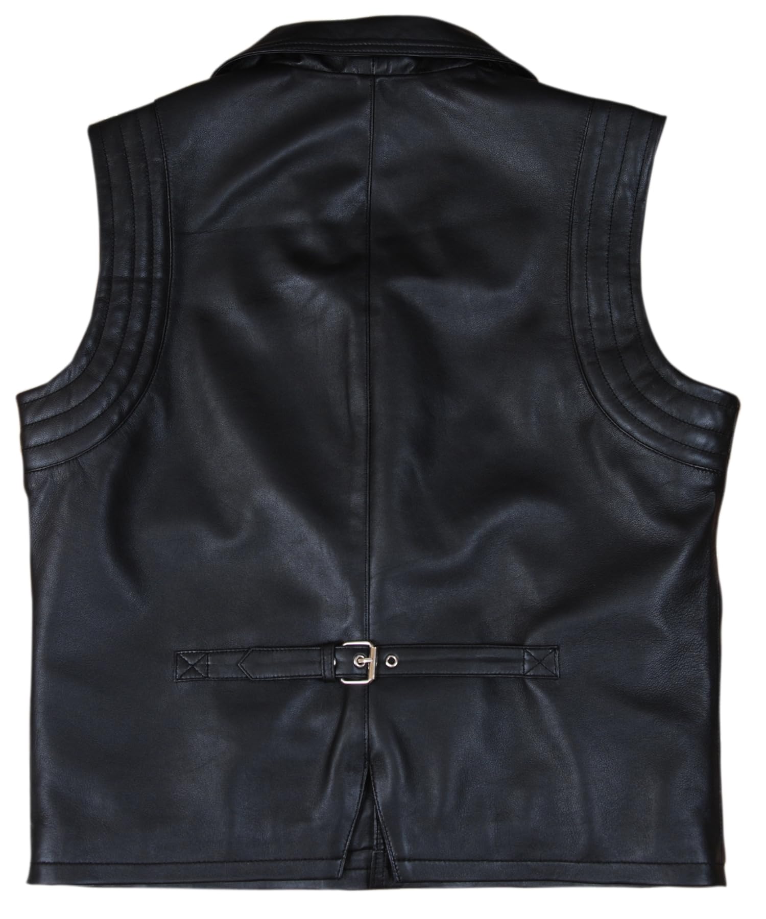 F&H Men's Hugh Jackman Van Helsing Style Genuine Leather Vest - Perfect for Cosplay, Halloween Costumes & Biker Fashion