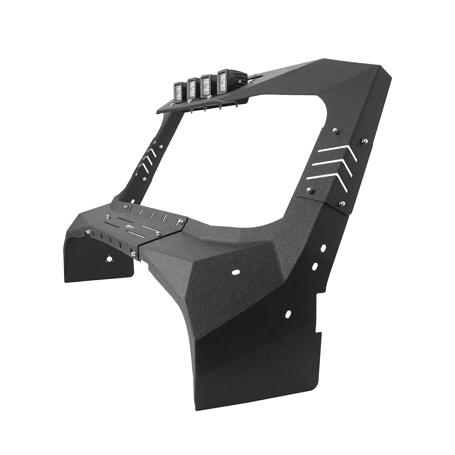Hooke Road Wrangler TJ Windshield Frame Cover with 4 LED Lights - Sun Visor & Cowl Shade Body Armor for 1997-2006 Jeep Wrangler TJ - Perfect for Off-Roading, Camping & Sun Protection