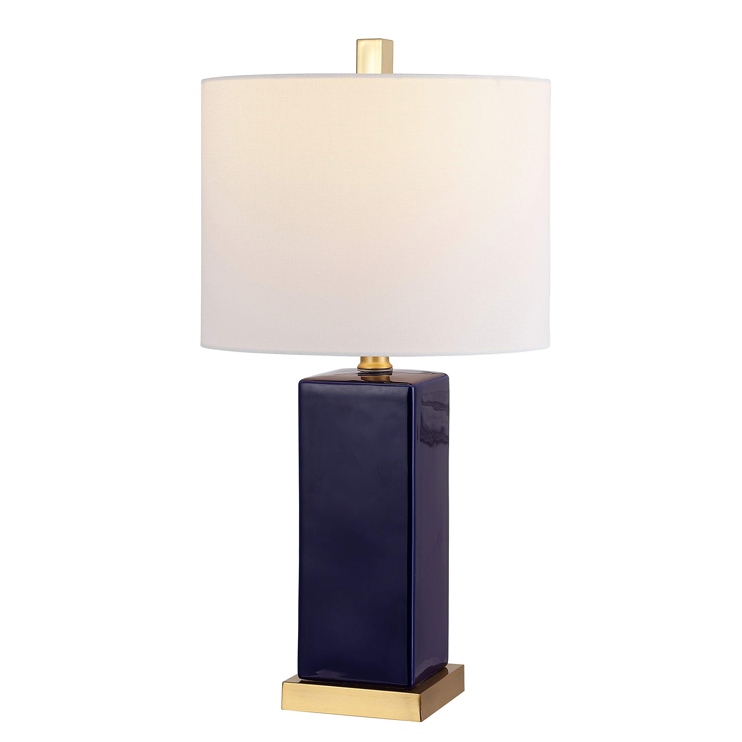 SAFAVIEH Wendi 22-inch Modern Navy Blue Ceramic Table Lamp with LED Bulb - Bedroom, Living Room, Home Office & Nightstand Lighting for Cozy Ambiance