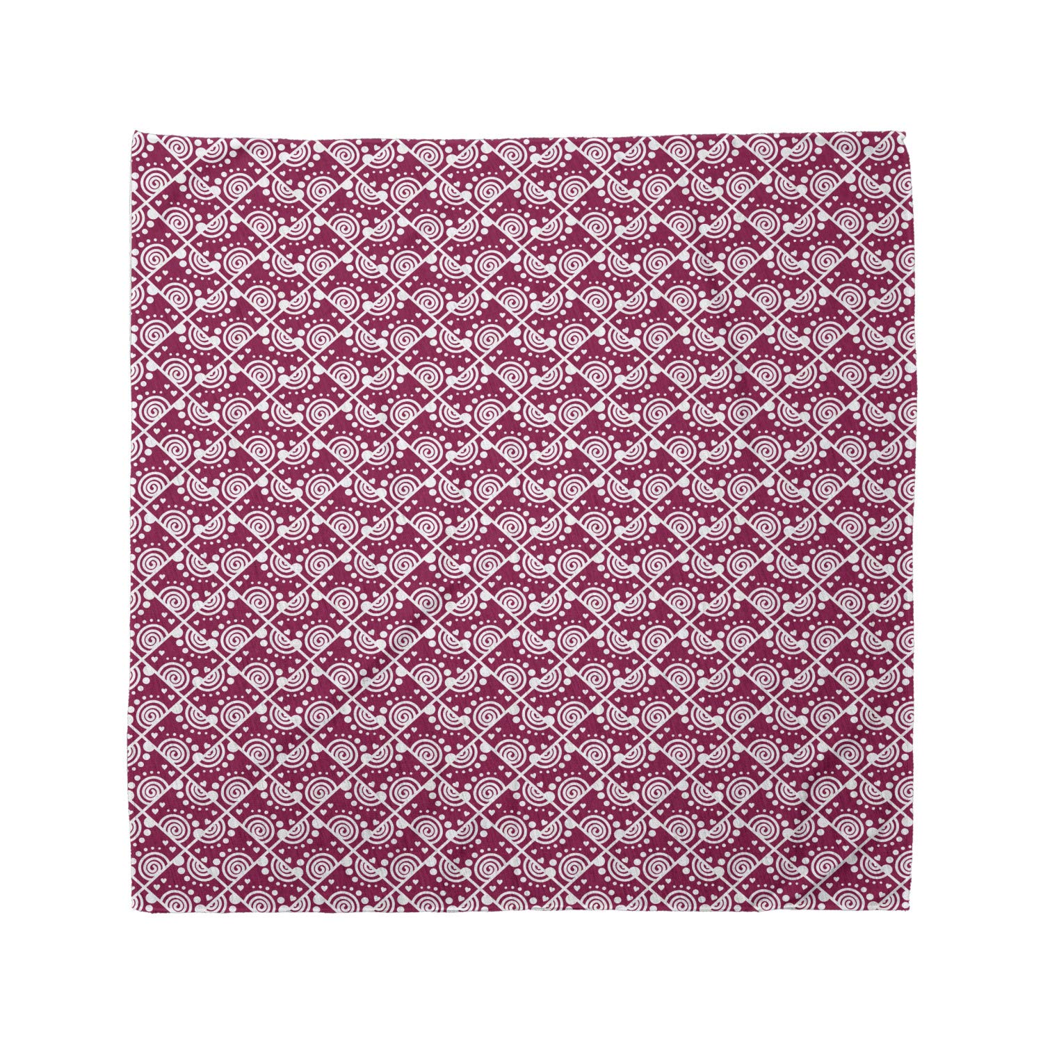 Ambesonne Abstract Bandana with Spirals & Hearts Design - Unisex Head & Neck Scarf for Men & Women - Perfect for Outdoor Activities, Festivals & Fashion Accessories