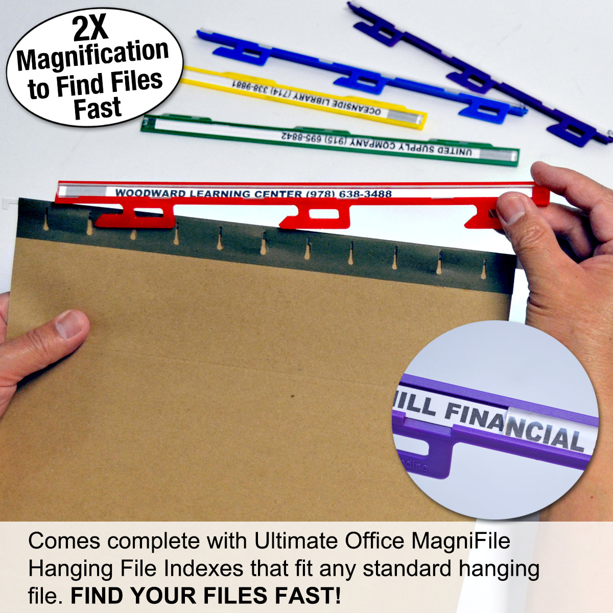 Ultimate Mesh Hanging File Organizer with 20 MagniFile™ Hanging File Indexes - Black & Color Options for Office Document Organization | Perfect for Filing Cabinets, Desk Drawers & Home Office Storage