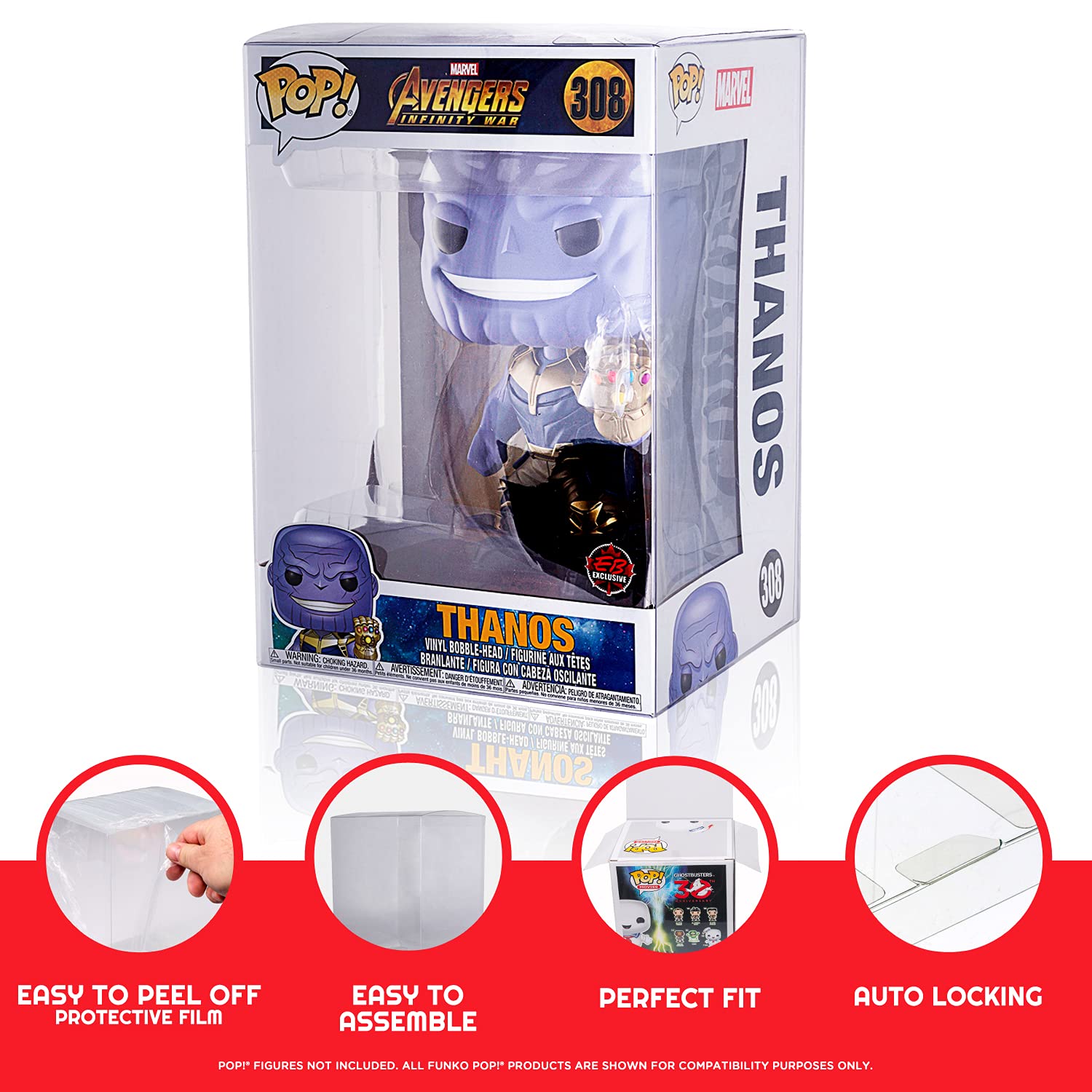 EVORETRO 10 Inch Pop Protector for Funko Pop Figures - 10 Pack - 0.35mm Clear Thick PET Plastic Display Case, Anti-Scratch & Stackable - Perfect for Collectors, Home Decor, and Gift Display