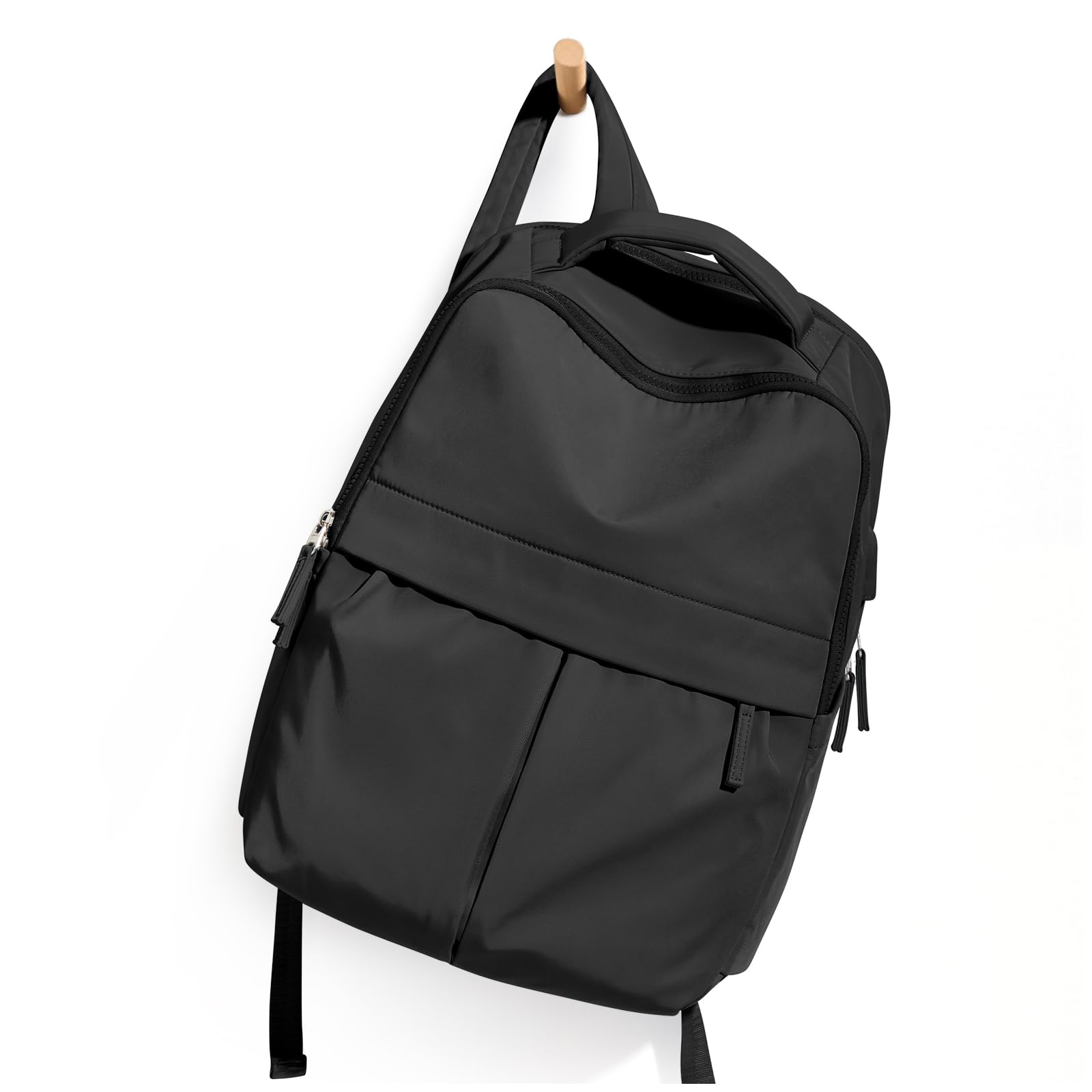 Wepadre Black Carry-On Backpack for Women & Men - Small Travel Laptop Backpack, Work Backpack, College Backpack, Personal Item Bag | Perfect for Business Travel, Commuting, School & Daily Use