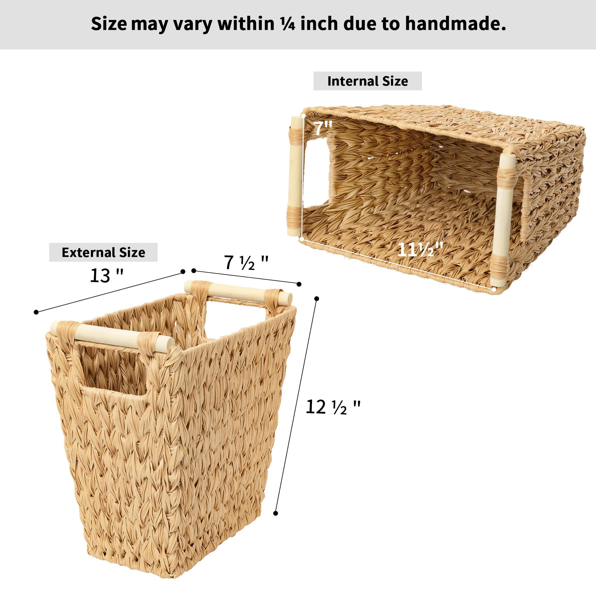 GRANNY SAYS Waterproof Wicker Trash Can with Handles - Bathroom & Bedroom Waste Basket, 1-Pack | Stylish Storage Solution for Home, Office, and Dorm Rooms