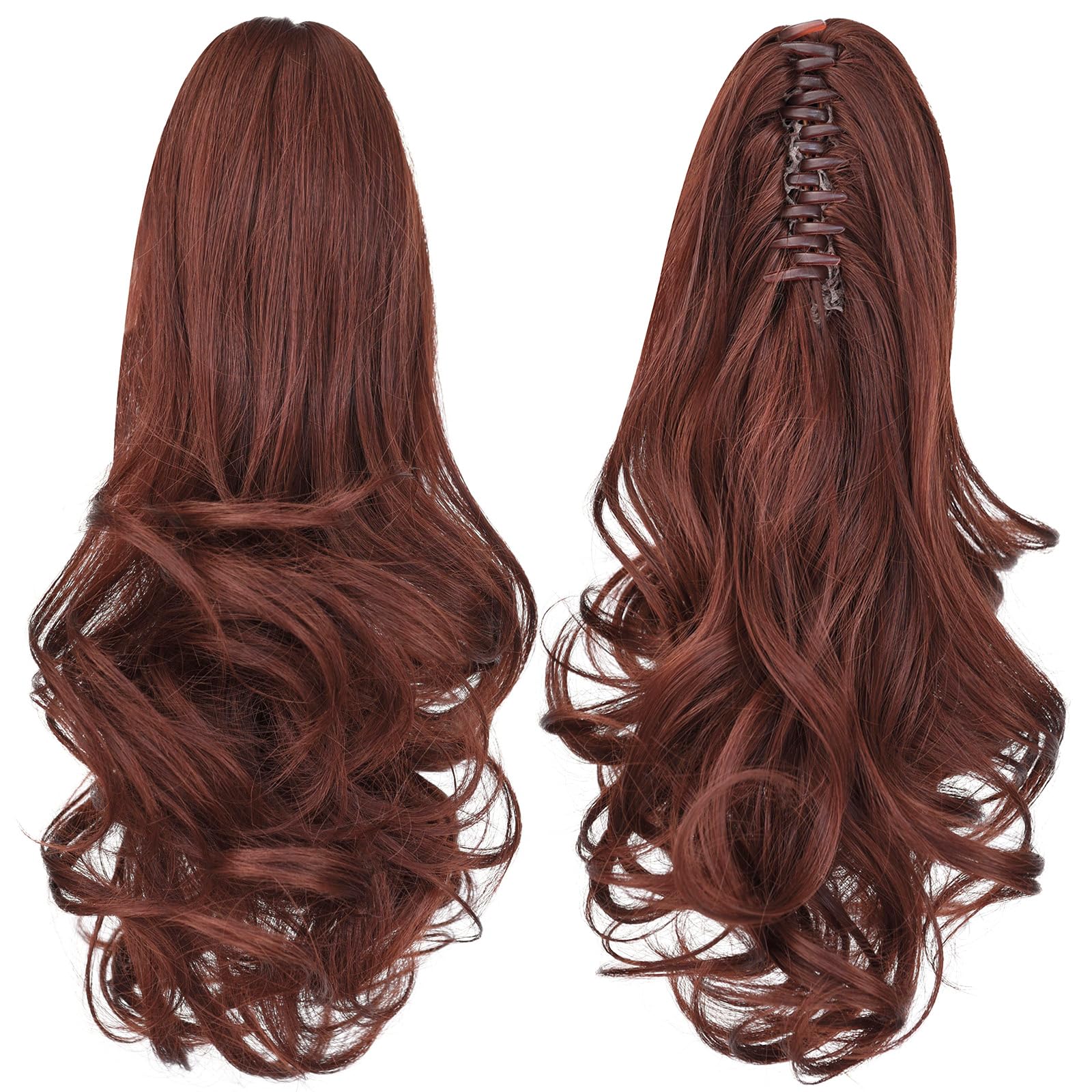 Natural Straight Ponytail Hair Extension with Claw Clip - Seamless Blonde Brown Black Hairpiece for Women - Perfect for Parties, Weddings & Everyday Styling