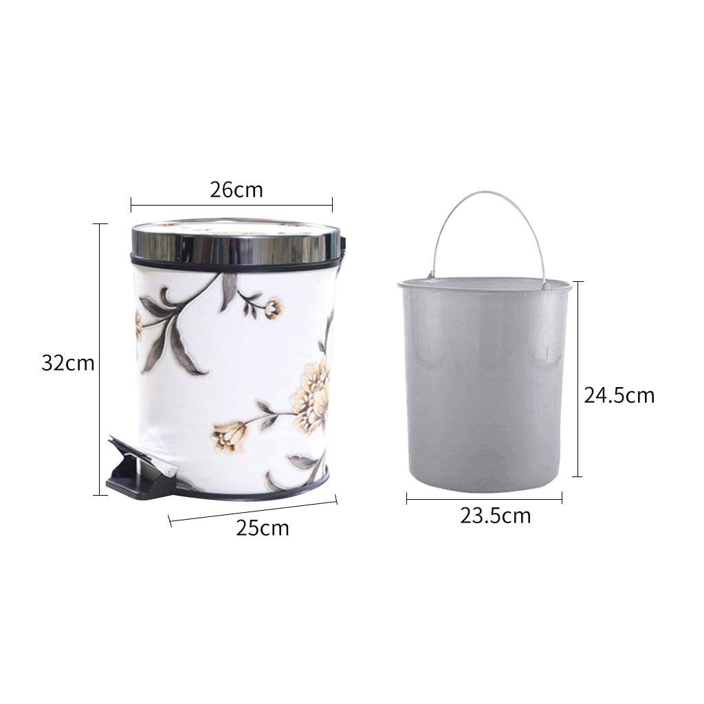 Creative Pedal Trash Can with Lid - Mute Plastic Waste Bin for Kitchen, Bathroom & Bedroom - Simple Human Style (Brown) | Ideal for Home, Office & Dorm Organization