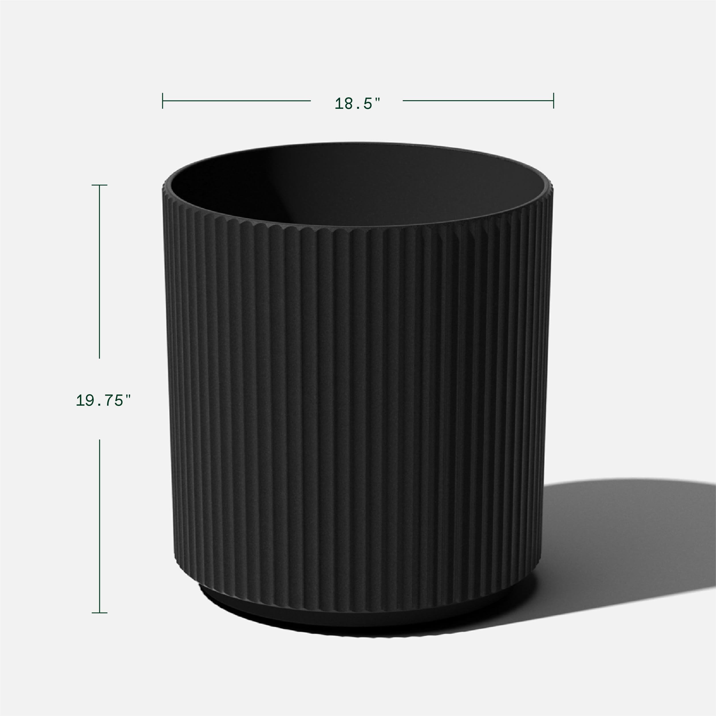 Veradek Mason Series Large Round Planter - Indoor Outdoor Modern Décor for Flowers, Trees, Tall Plants | Plastic & Concrete with Drainage Holes | Perfect for Patio, Balcony, Garden & Home Decor
