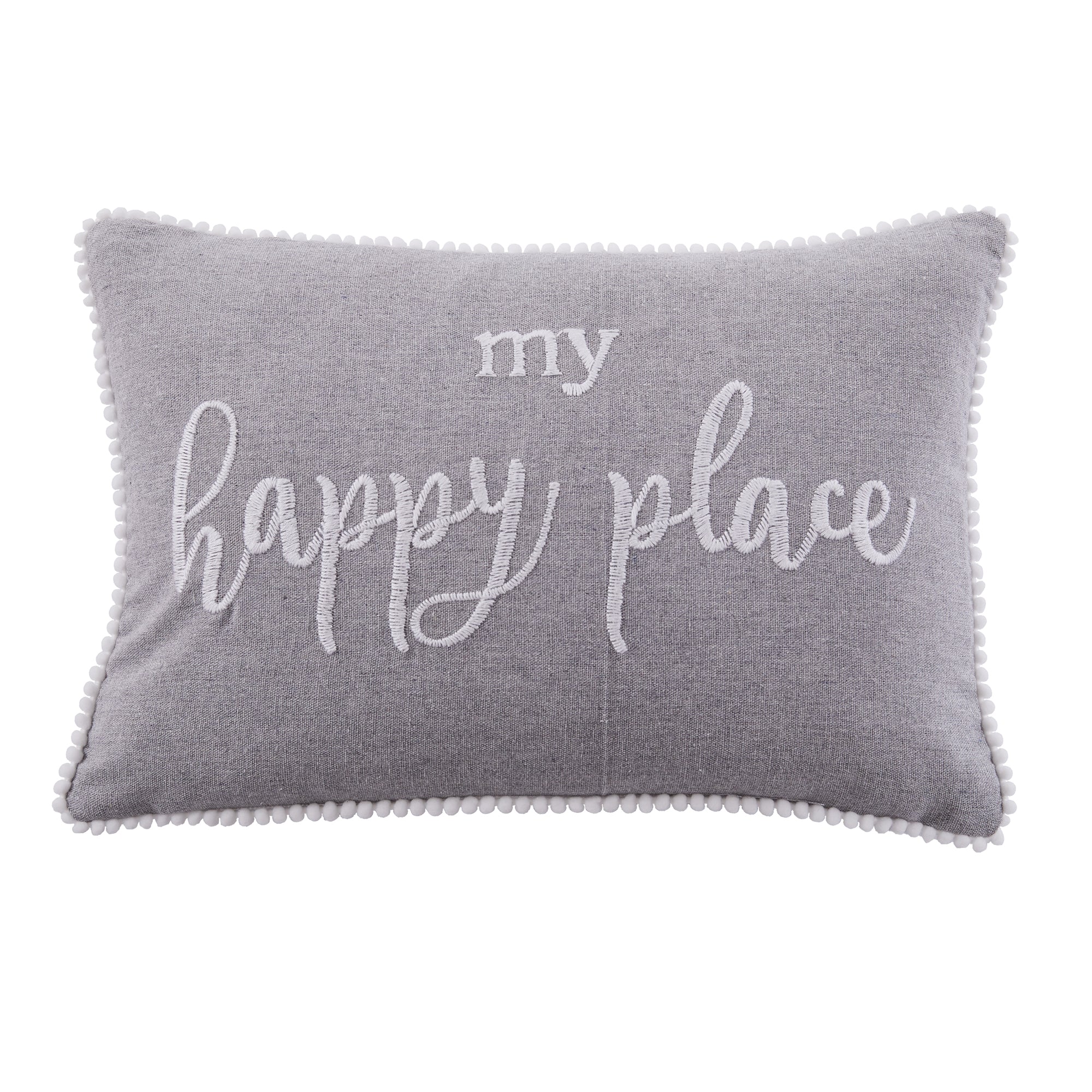 Pippa Happy Place Pillow - Soft & Comfortable Decorative Throw Pillow for Bed, Couch, Nursery - Perfect for Home Decor, Living Room & Cozy Spaces