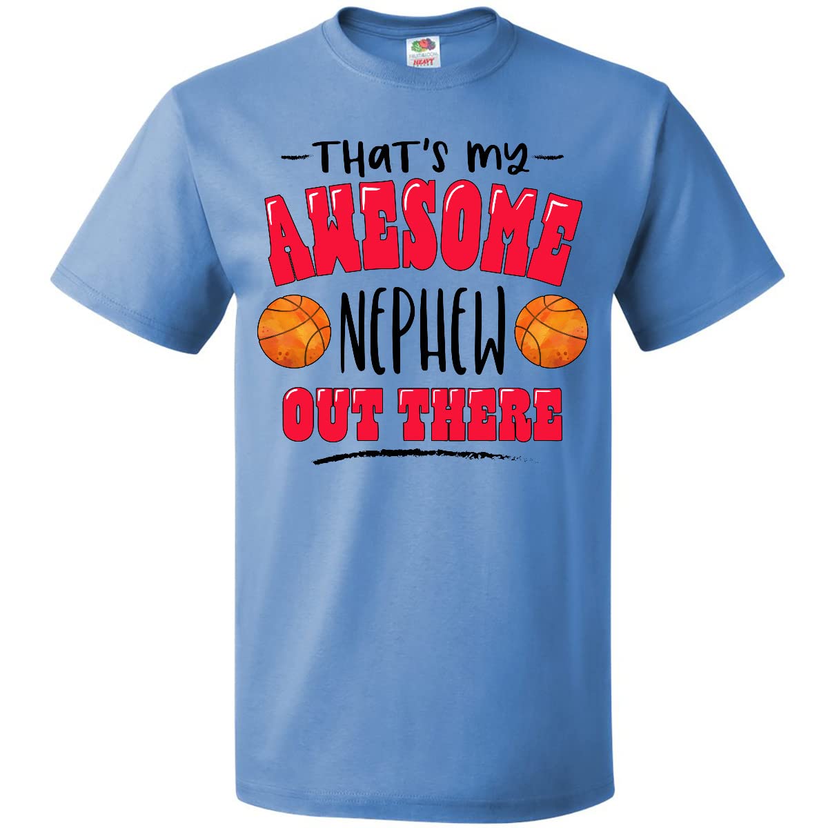 Inktastic That's My Awesome Nephew Basketball T-Shirt - Cool Graphic Tee for Boys, Gift for Nephew, Basketball Fan Apparel for Kids & Teens