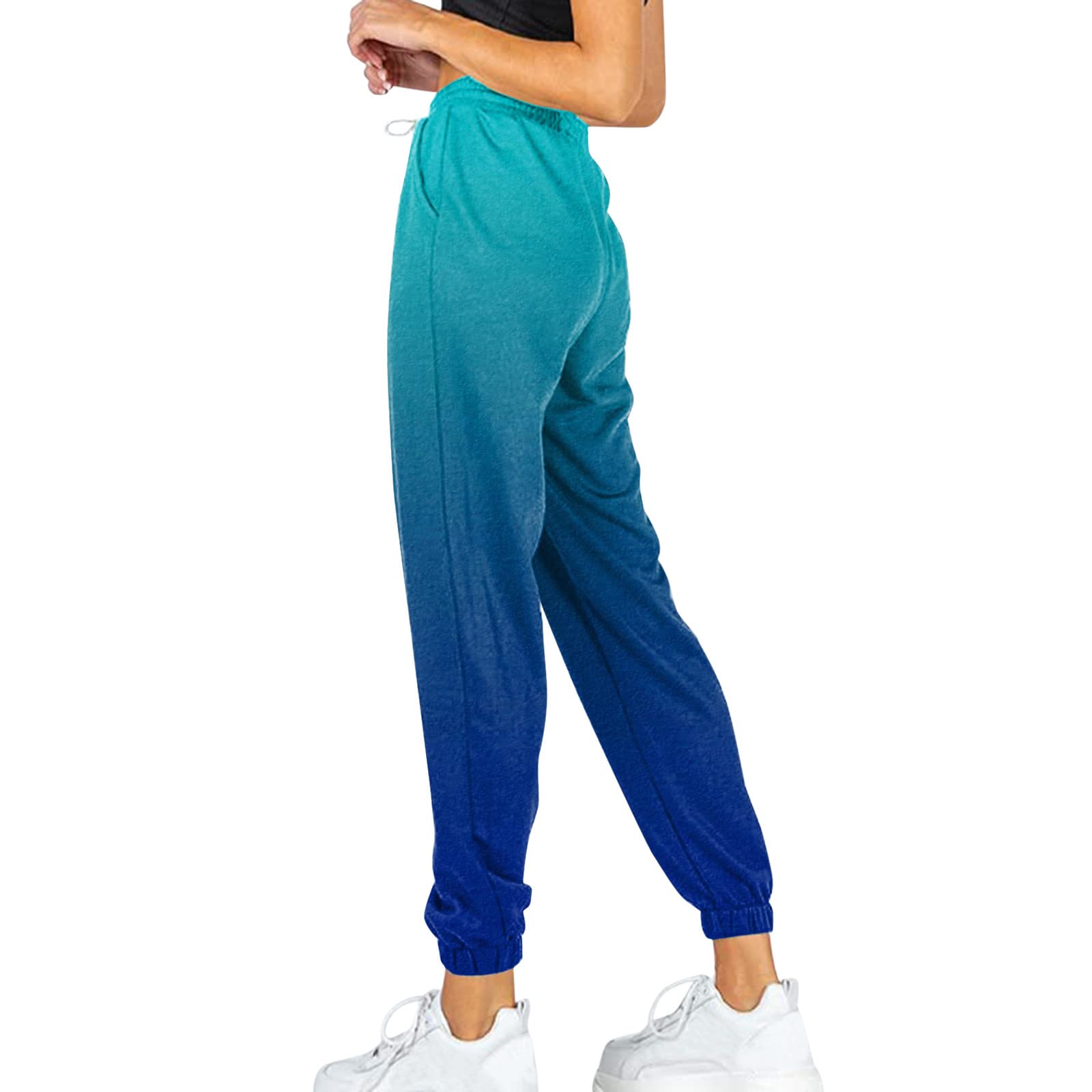 Women's Drawstring Sweatpants with Pockets - Butterfly Print Sports Joggers, Elastic Waist Comfort Pants for Yoga, Running & Lounge - Plus Size Available
