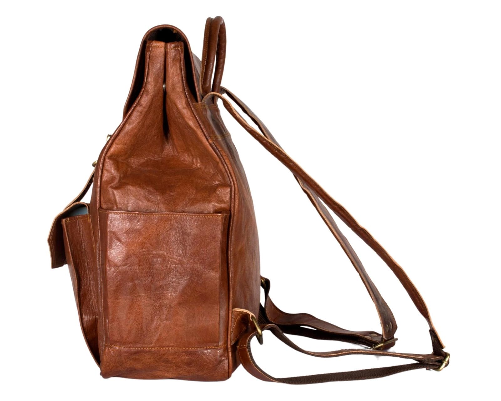 Premium Leather Backpack for Men & Women - Waterproof Laptop Bag for College, School, Business & Travel | Durable Hiking Backpack in Brown | Perfect for Work, Commuting & Outdoor Adventures