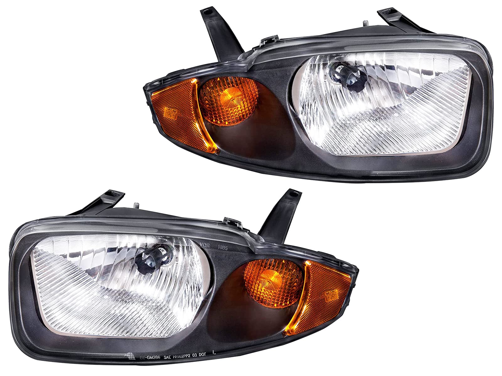 03-05 Chevy Cavalier Headlights Replacement - High Performance Halogen Headlamps Pair Set for Improved Night Visibility - Perfect for Daily Commute & Road Trips