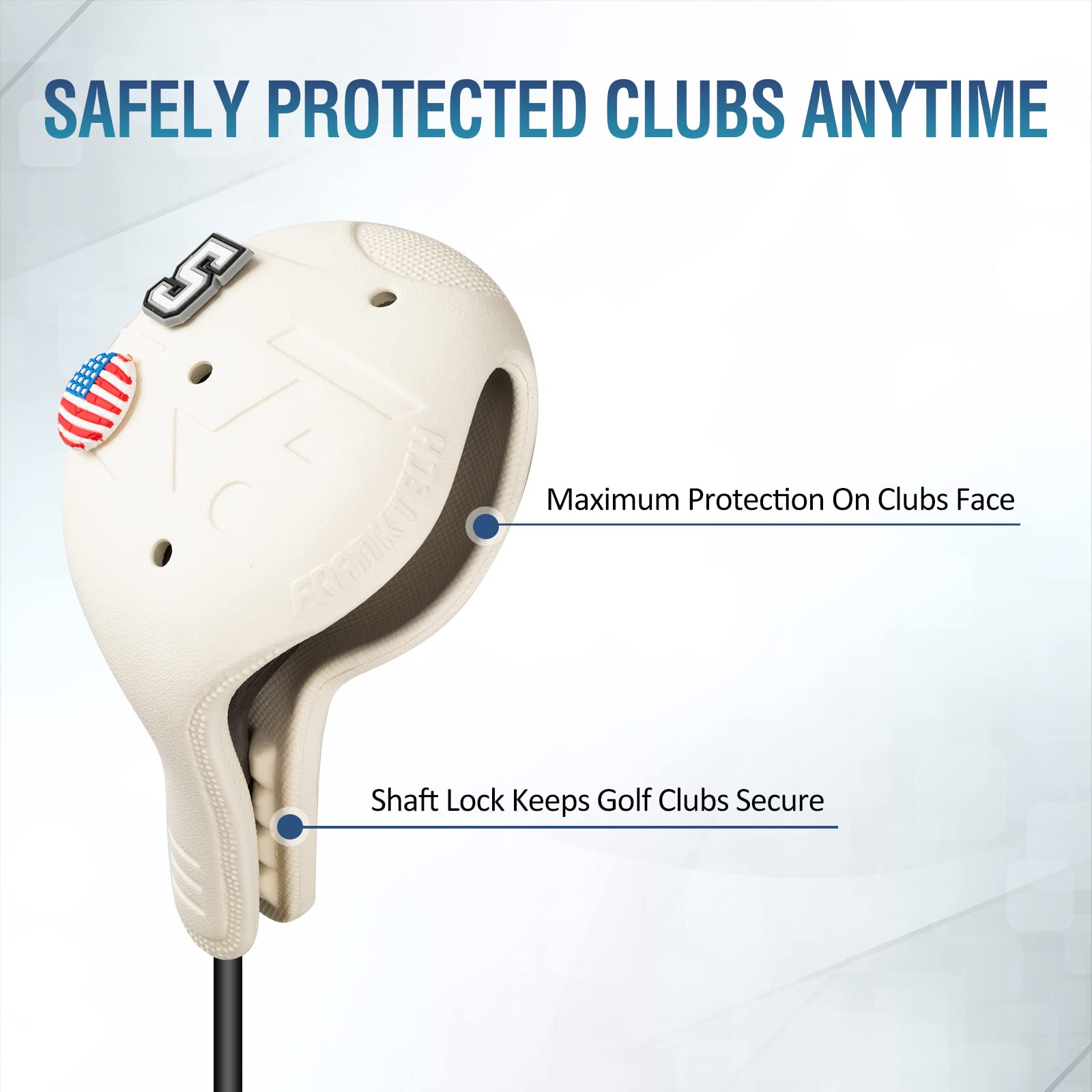 Premium EVA Plastic Golf Head Covers for Driver, Fairway Woods & Hybrid Clubs - Universal Fit for Right-Handed Golfers with Easy On/Off & Washable Design | Protective Golf Club Covers for Driving Range, Course Play & Travel