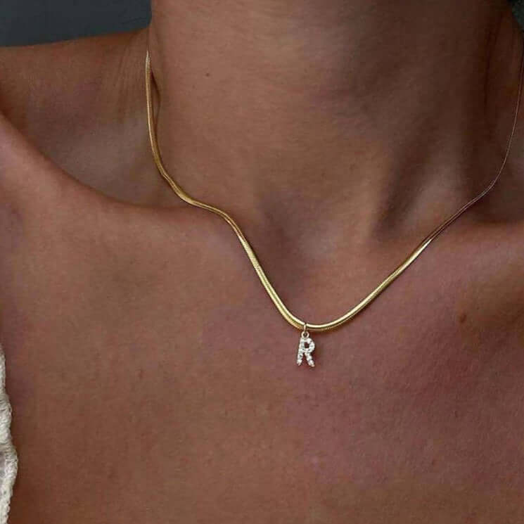 14K Gold Alphabet Charm Pendant Necklace - Personalized Initial Necklace for Women, Gift for Her | Perfect for Birthdays, Anniversaries & Everyday Wear (HSN701)