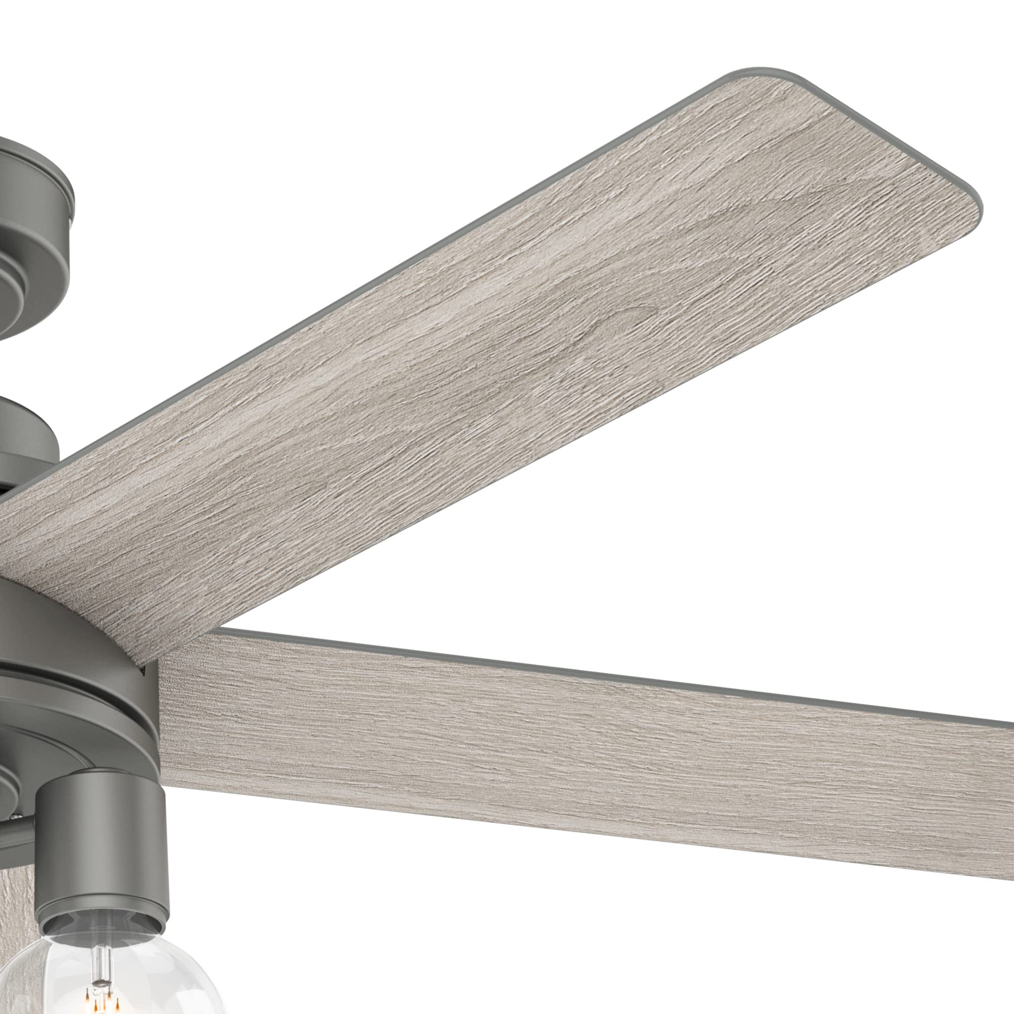 Hunter Fan 52 Inch Modern Ceiling Fan with LED Light Kit & Remote Control - Matte Silver Finish - Indoor Use for Living Room, Bedroom, Office (Renewed)