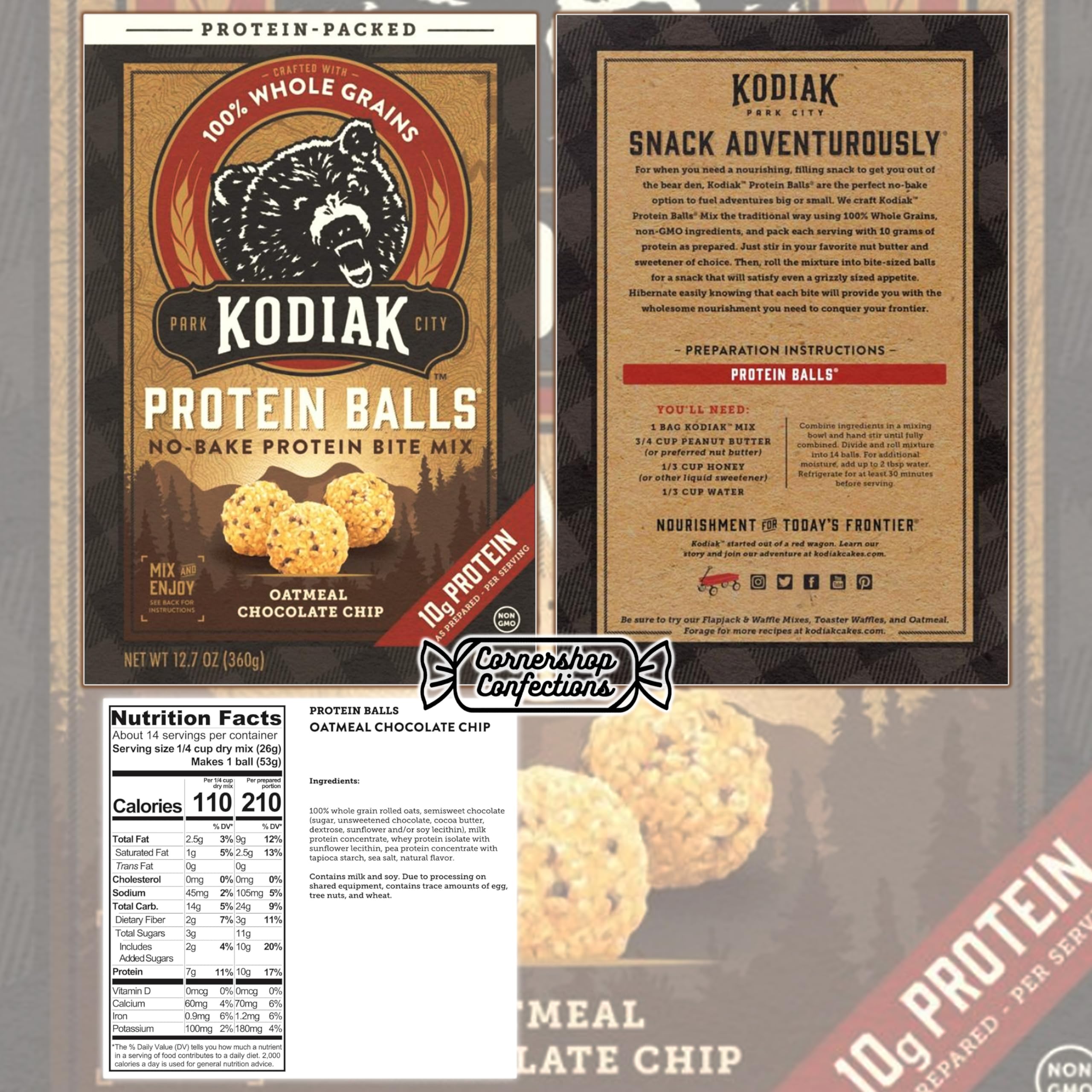 No-Bake Protein Balls Variety Pack - Oatmeal Chocolate Chip & Birthday Cake Flavors - 10g Protein Per Serving - High Protein Snacks for Breakfast, Gym, Hiking | Quick Energy Boost for Active Lifestyle & On-the-Go Nutrition
