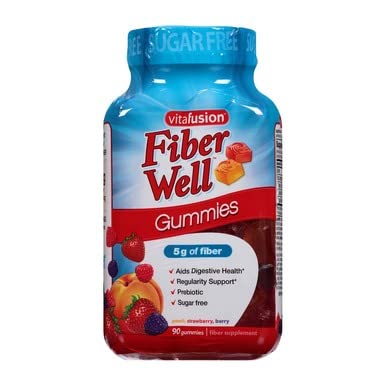 VitaFusion Fiber Well Gummies - Dietary Fiber Supplement with Assorted Flavors (90 Gummies, Pack of 3) for Digestive Health & Regularity - Perfect for On-the-Go Nutrition & Daily Wellness