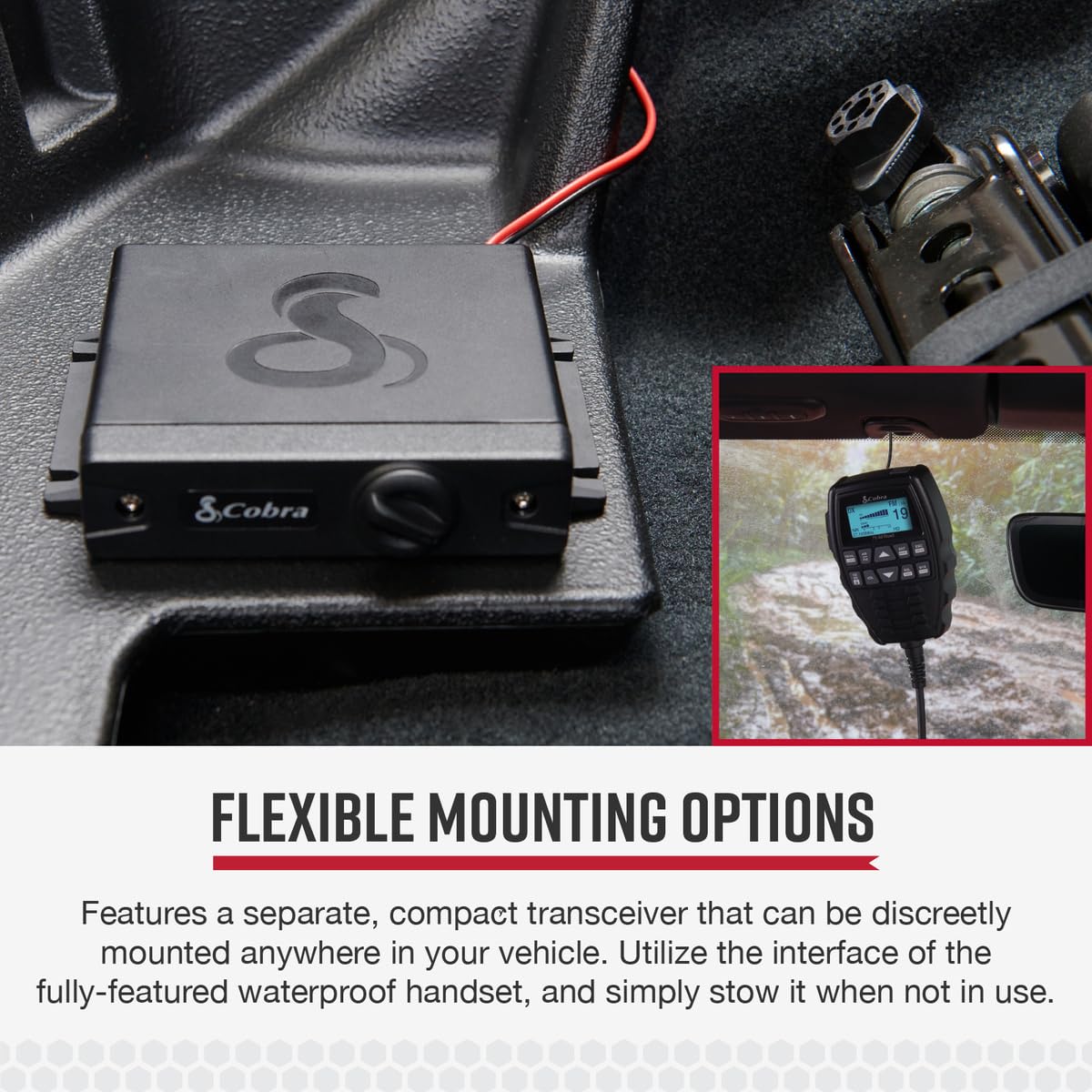 Cobra 75 All Road Wireless CB Radio - Dual-Mode AM/FM, 40 Channels, Bluetooth, Noise Cancellation, Waterproof, 4W Output (Black) | For Truckers & Off-Road Adventures