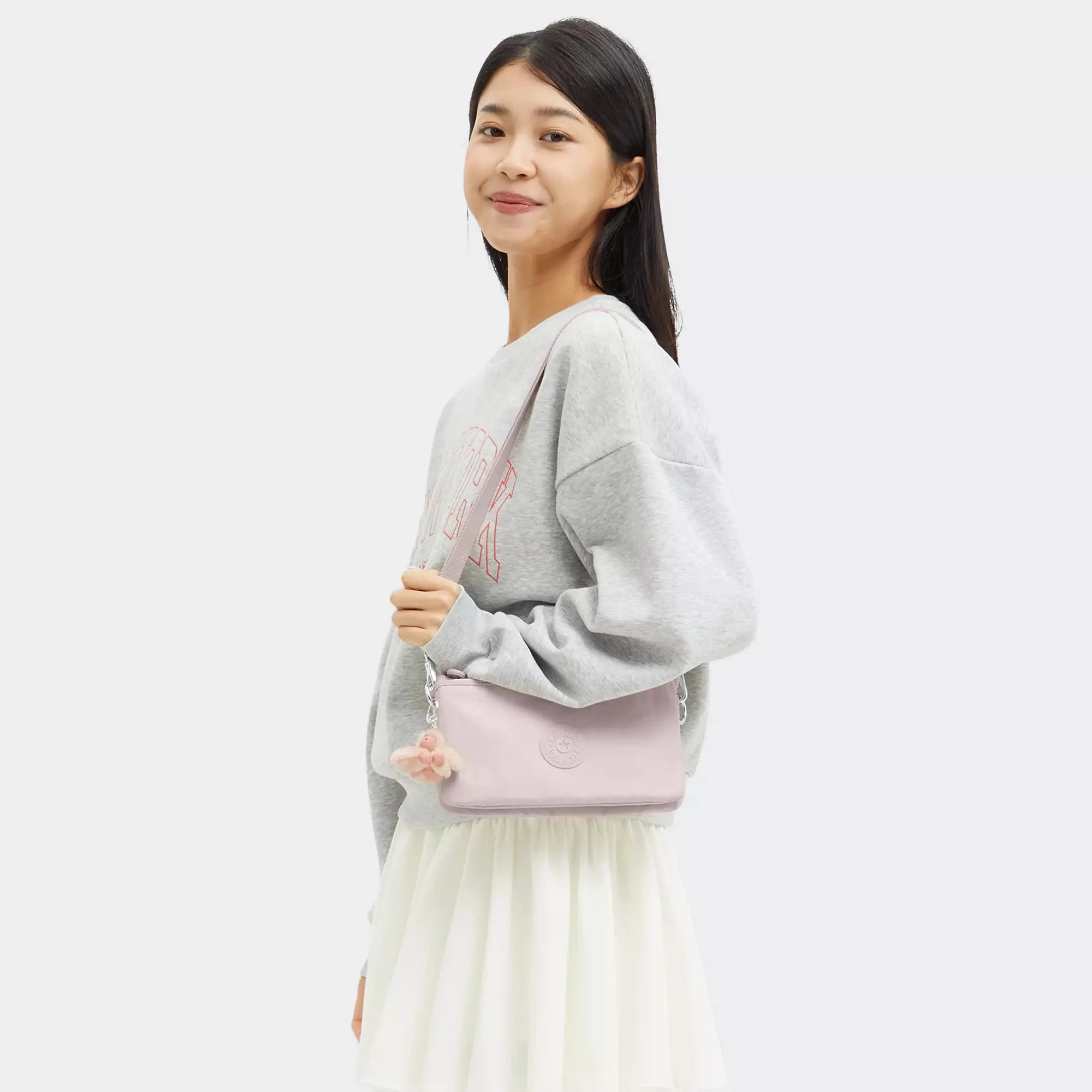 Kipling Riri Metallic Crossbody Bag - Pink Shine | Stylish Women's Shoulder Purse for Everyday Use, Travel & Shopping
