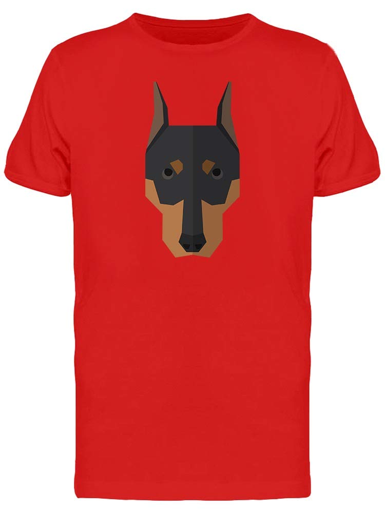 Doberman Head Graphic T-Shirt for Men - Red Cotton Short Sleeve Casual Tee - Perfect for Streetwear, Gym & Everyday Outfits