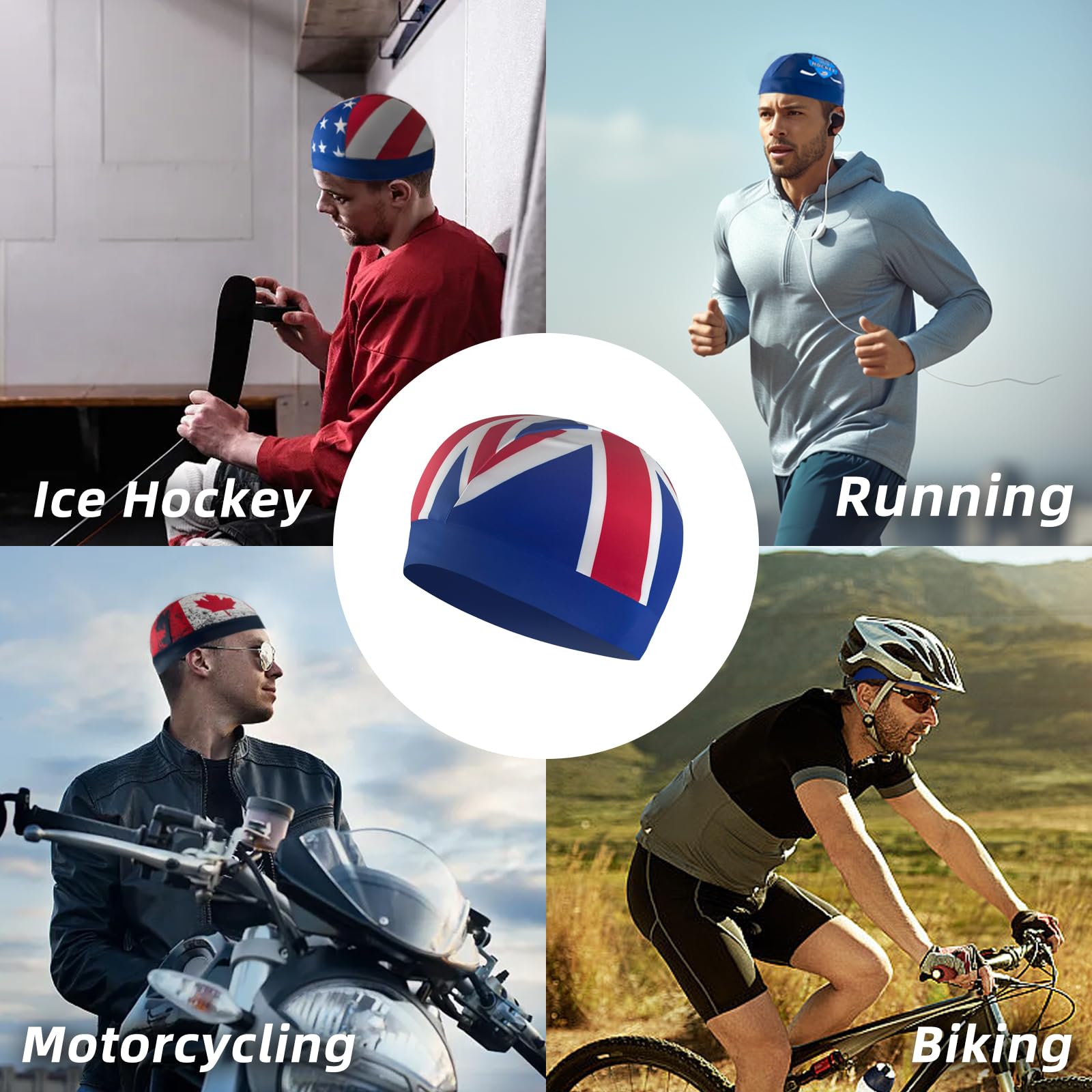 VPRO Ice Hockey Skull Cap - Sweat Wicking Cooling Skull Caps for Men & Women - Perfect for Hockey, Cycling, Football & Outdoor Sports