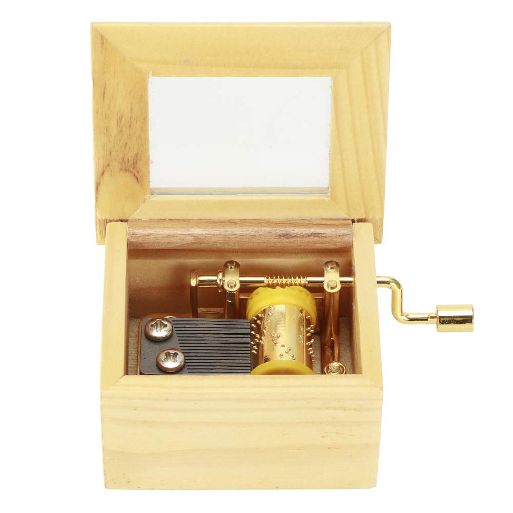 Yosoo Hand-Cranked Wooden DIY Music Box - Handmade Mechanical Music Box for Home Decor, Halloween, Birthday, Christmas & Valentine's Day Gifts - Perfect for Romantic Proposals, Wedding Favors and Nursery Room Decorations