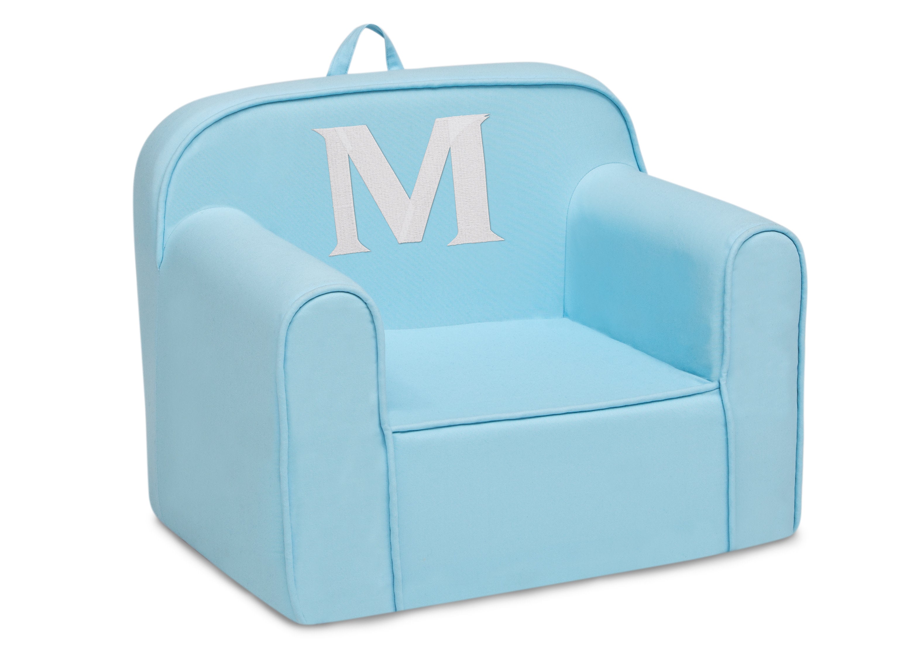 Personalized Monogram Light Blue Cozee Chair - Custom Plush Recliner for Living Room, Nursery & Office - Cozy Reading & Relaxation Seat