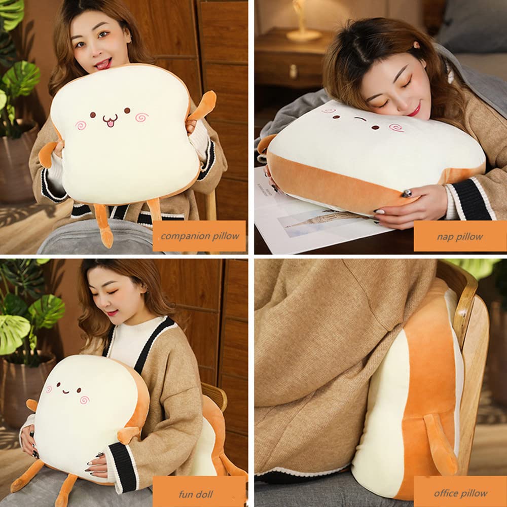 JOSON Toast Bread Pillow - 3-in-1 Dual Use Sofa Cushion, Blanket & Home Decor (Smile Face) - Perfect for Living Room, Bedroom & Office Relaxation