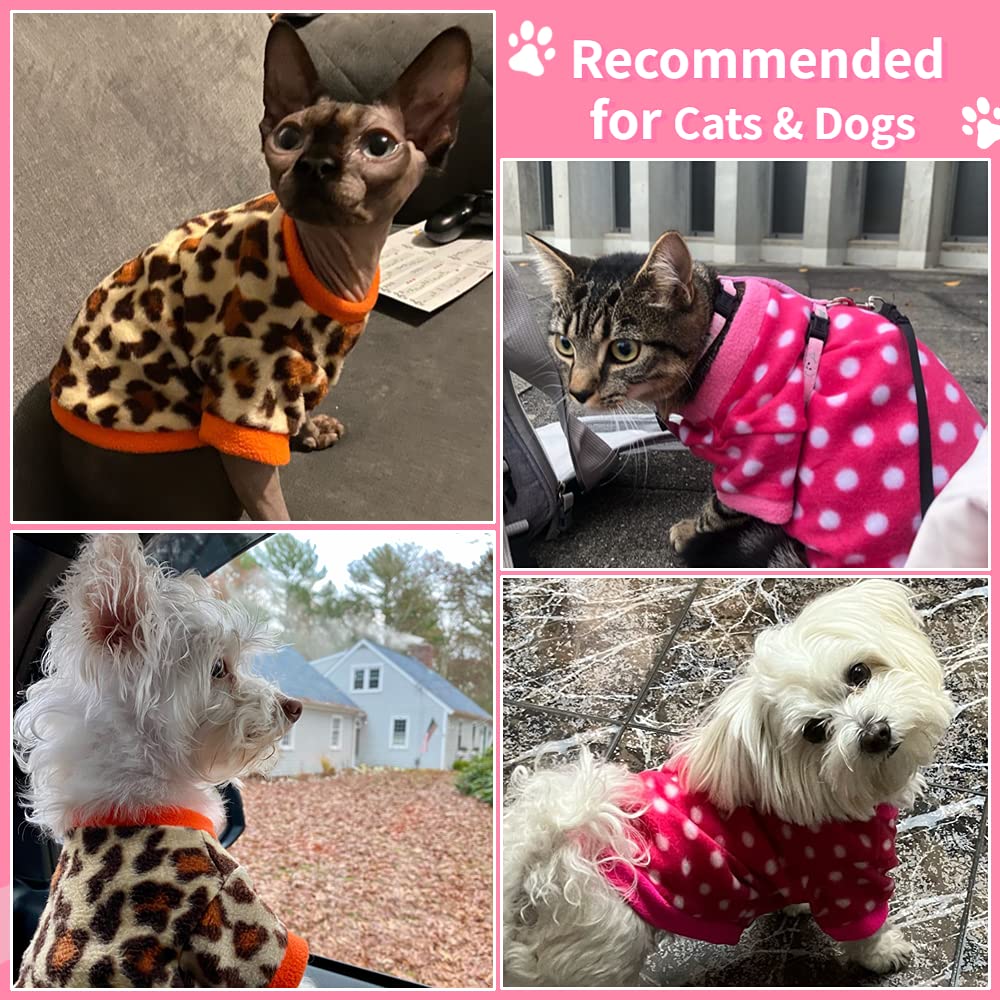 3-Piece Small Dog Sweaters for Yorkie, Chihuahua & Teacup Puppies - XS Fleece Coats for Female Dogs & Cats - Warm Winter Outfits for Indoor & Outdoor Use