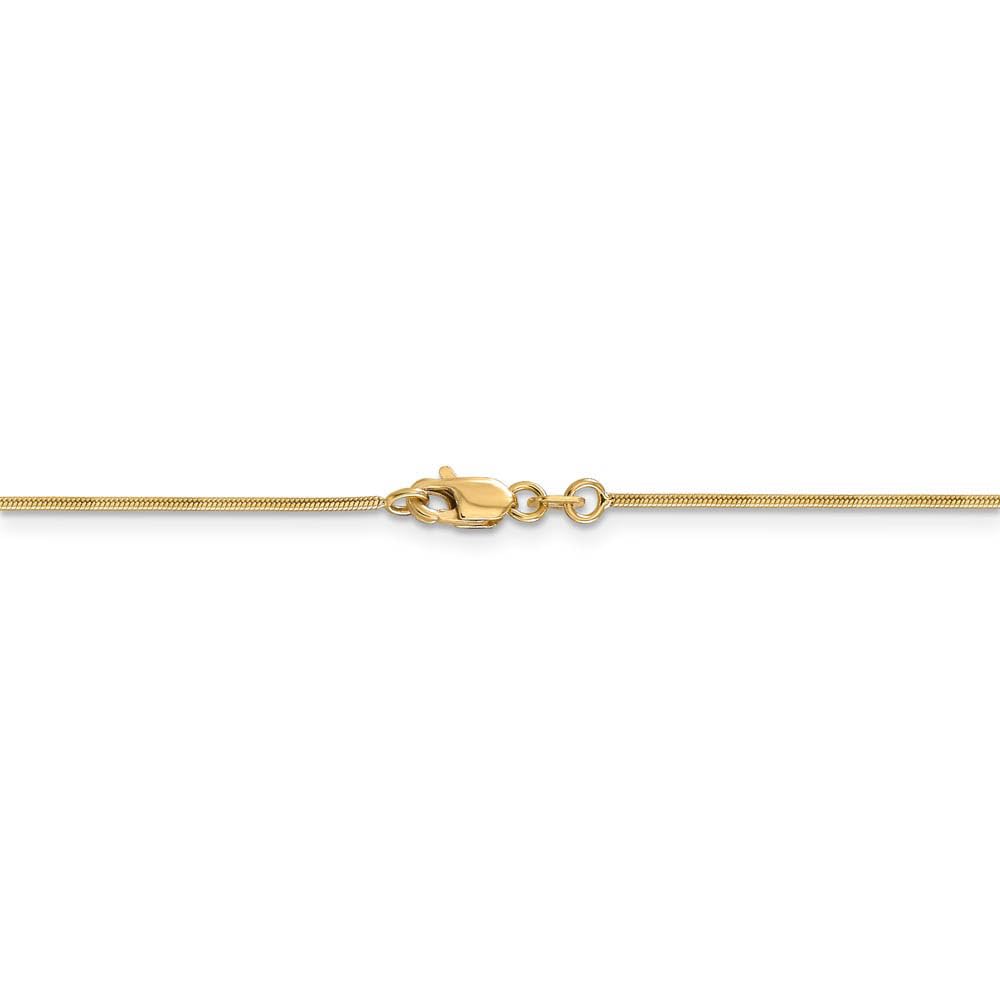 The Black Bow 0.9mm 14k Yellow Gold Solid Round Snake Chain Necklace for Women, Elegant Everyday Jewelry Gift for Her