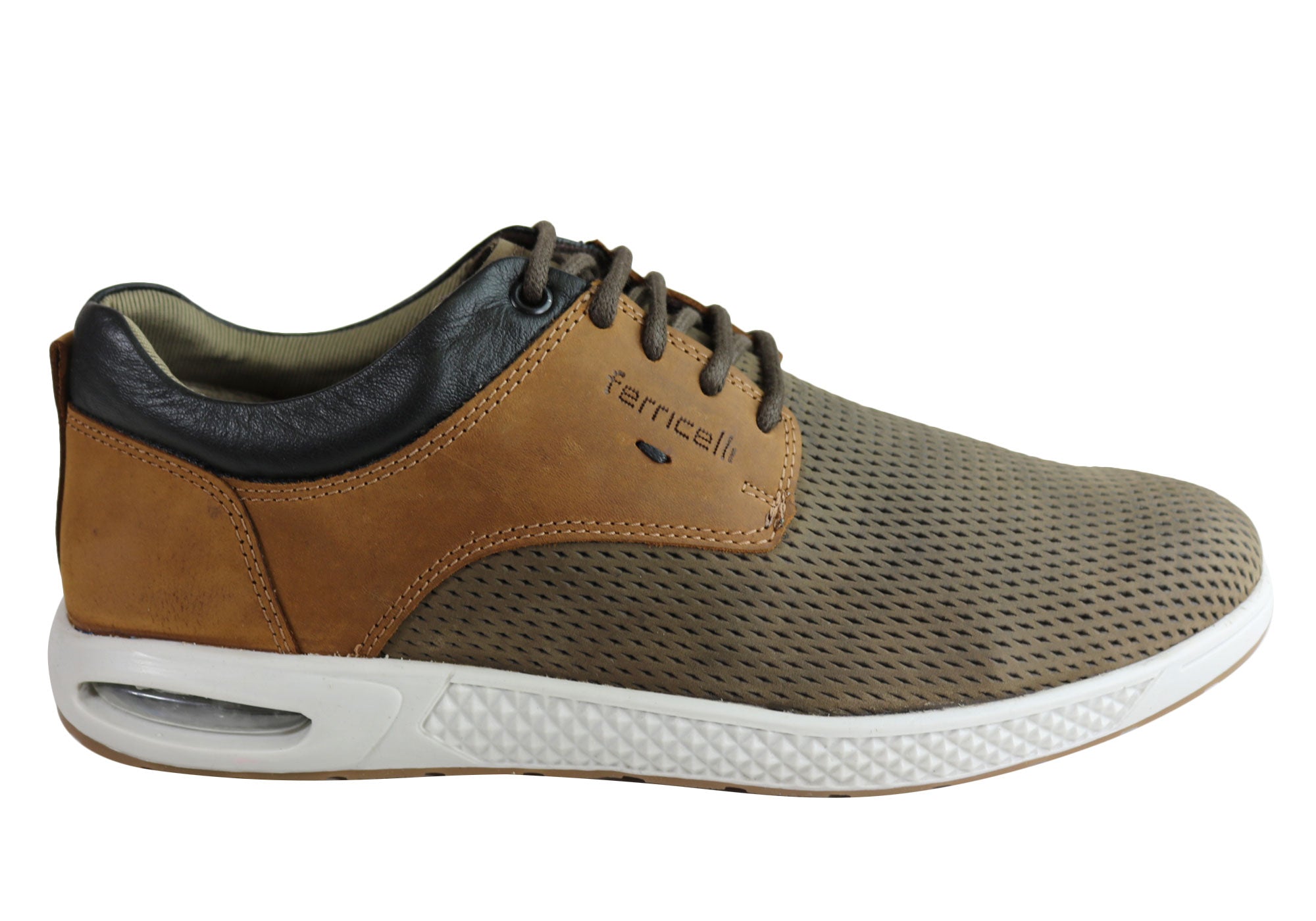Ferricelli Burke Men's Genuine Leather Lace-Up Casual Shoes - Handcrafted in Brazil - Perfect for Office, Dating & Everyday Wear