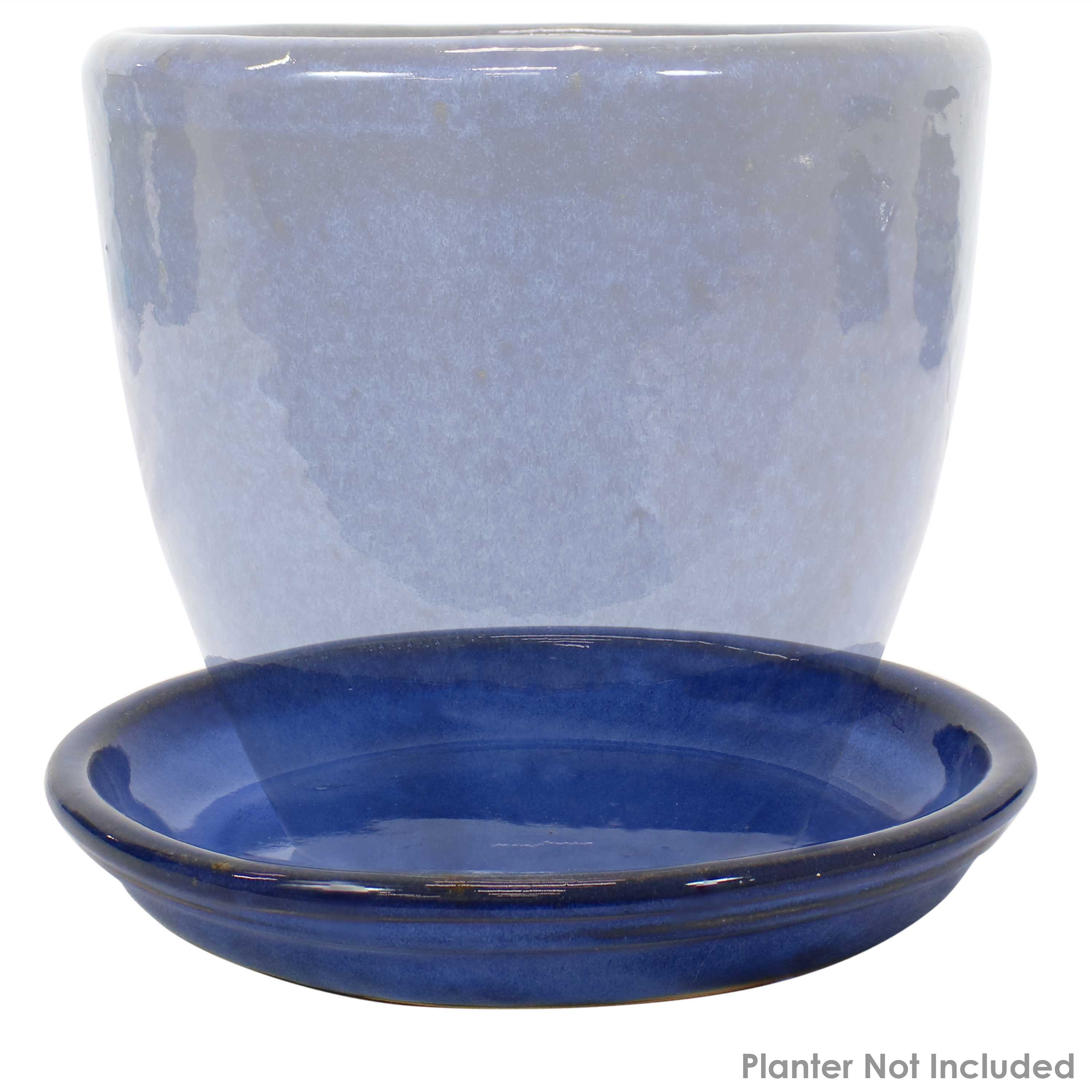 Sunnydaze 4-Pack Glazed Ceramic Plant Saucers for Indoor & Outdoor Potted Plants – Perfect for Home, Garden, and Patio Decor