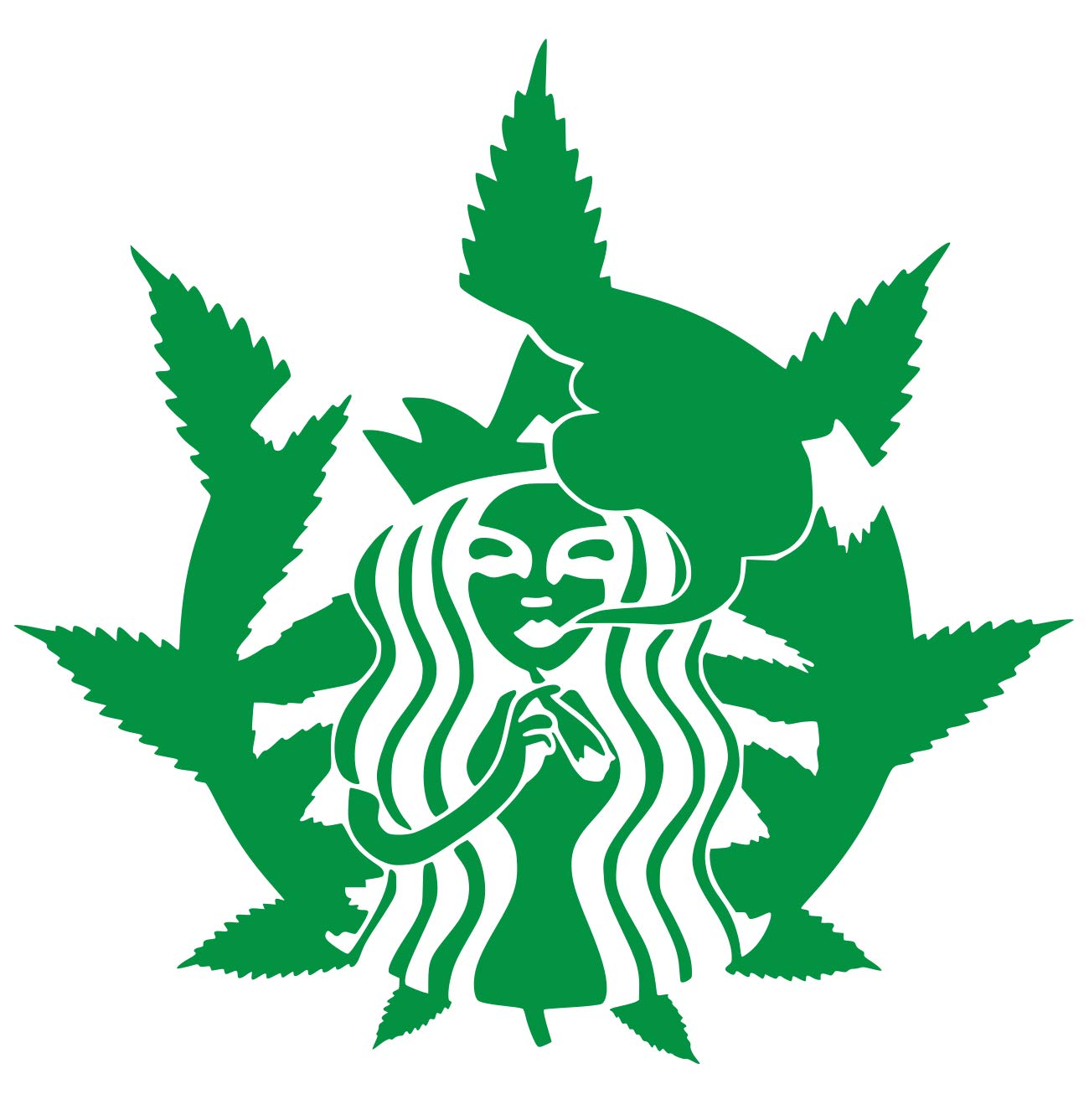 Cannabis Meets Coffee Queen Vinyl Decal Sticker - Kelly Green 5.5 Inch for Cars, Trucks, SUVs, Vans, Walls, Windows & Laptops - Fun Car Accessories & Home Decor