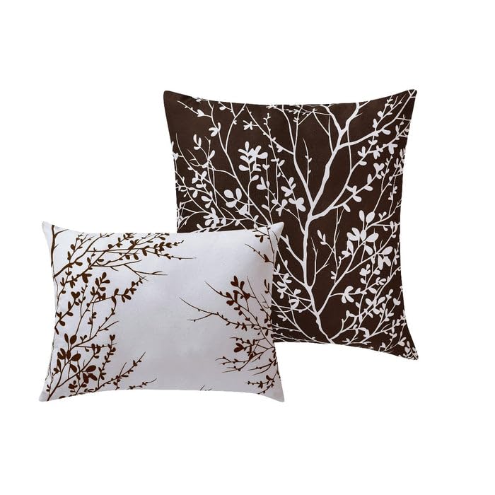 Premium 6-Piece Queen Comforter Set - Ultra Soft Microfiber Bedding with Elegant Foliage Design - Includes Comforter & Pillow Shams (Chocolate, Queen Size) for Luxurious Deep Sleep - Perfect for Master Bedrooms, Guest Rooms & Cozy Winter Nights
