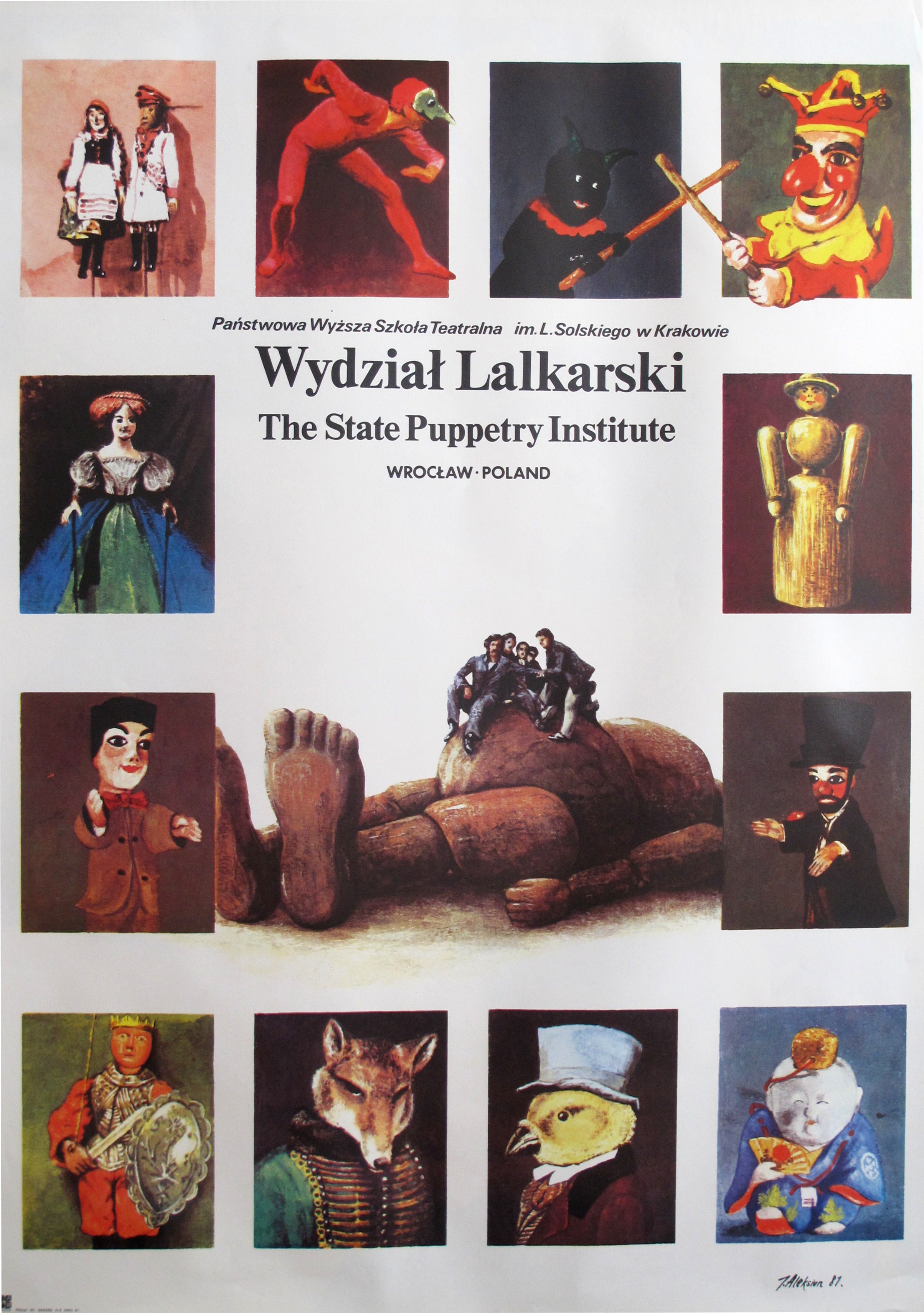1981 Original Polish Puppet Theatre Poster by The State Puppetry Institute - Vintage Collectible Art for Home Decor & Theatre Lovers