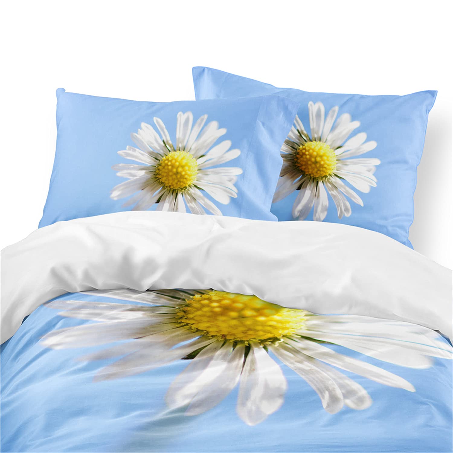 Floral Duvet Cover Set - Twin/Full/Queen/King Size 3D Rose Flower Print Bedding with Pillowcases - Valentine's Day Lotus Peony Pink Retro Chrysanthemum Design - 2/3/4PCS (Queen Size 4PCS) - Perfect for Romantic Bedrooms, Guest Rooms & Cozy Home Decor