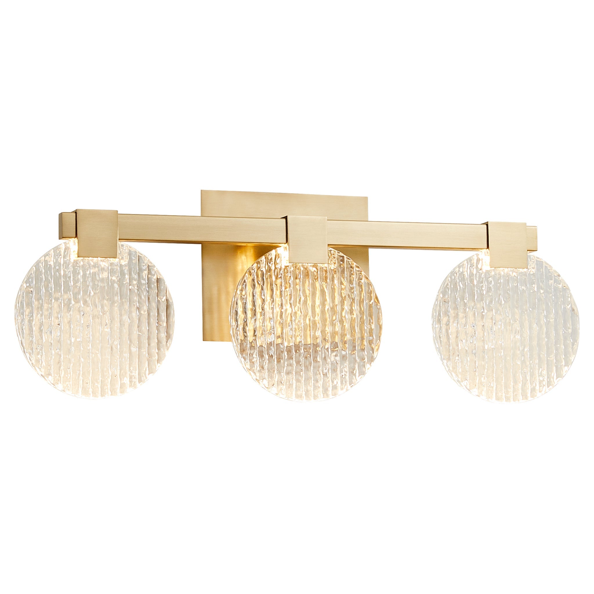 Oxygen Axiom 3 5052 40 Bathroom Vanity Light Fixture in Aged Brass - Modern Lighting for Bathroom Vanity, Powder Room & Dressing Area