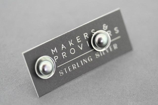 Oxidized Silver Disc & Pearl Stud Earrings - Elegant Jewelry for Women, Perfect for Parties, Weddings & Everyday Wear