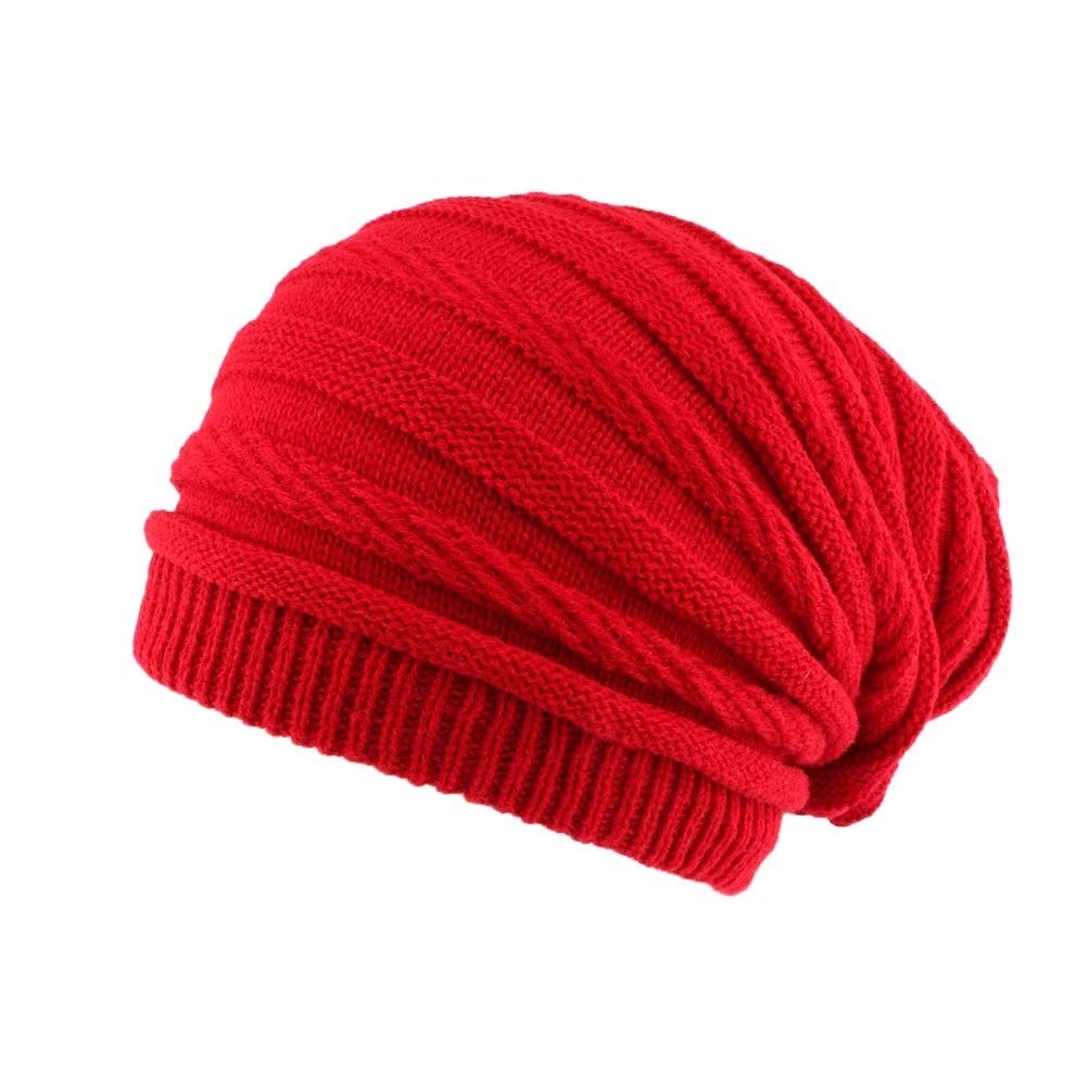 Nyls Création Rasta Beanie for Men - Long Red Knit Hat with Dreadlock Opening | Perfect for Winter, Outdoor Activities & Casual Streetwear
