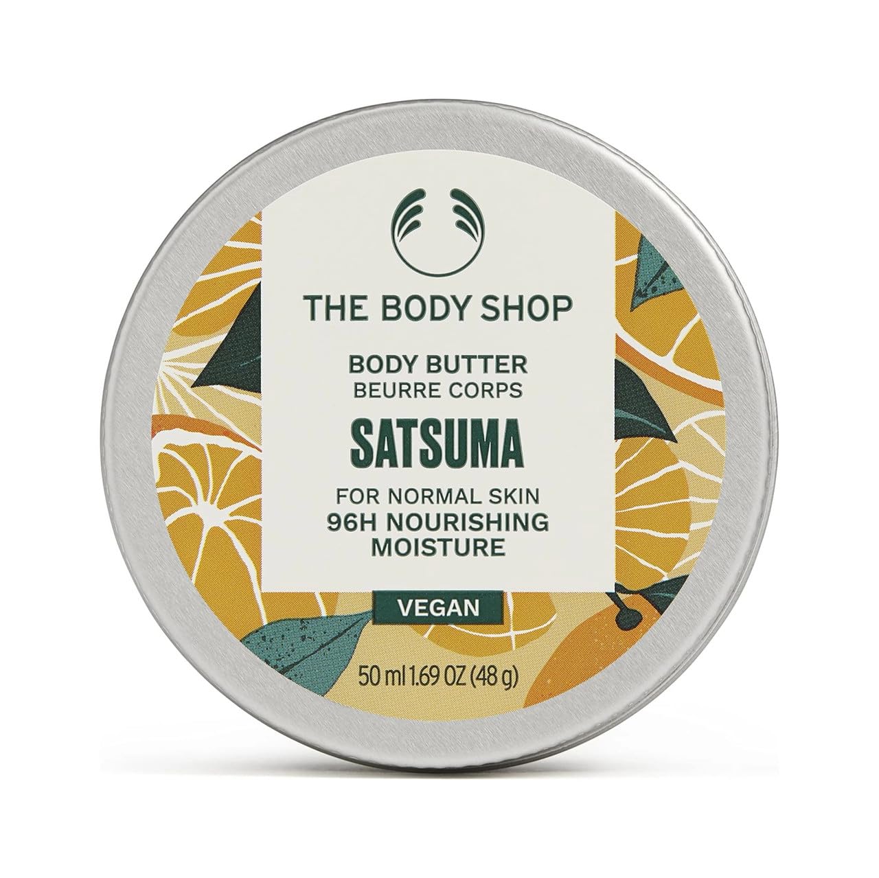 The Body Shop Satsuma Body Butter - 50ml Travel Size Vegan Moisturizer for Dry Skin | Hydrating & Nourishing for Hands, Feet & Body | Perfect for On-the-Go Skincare