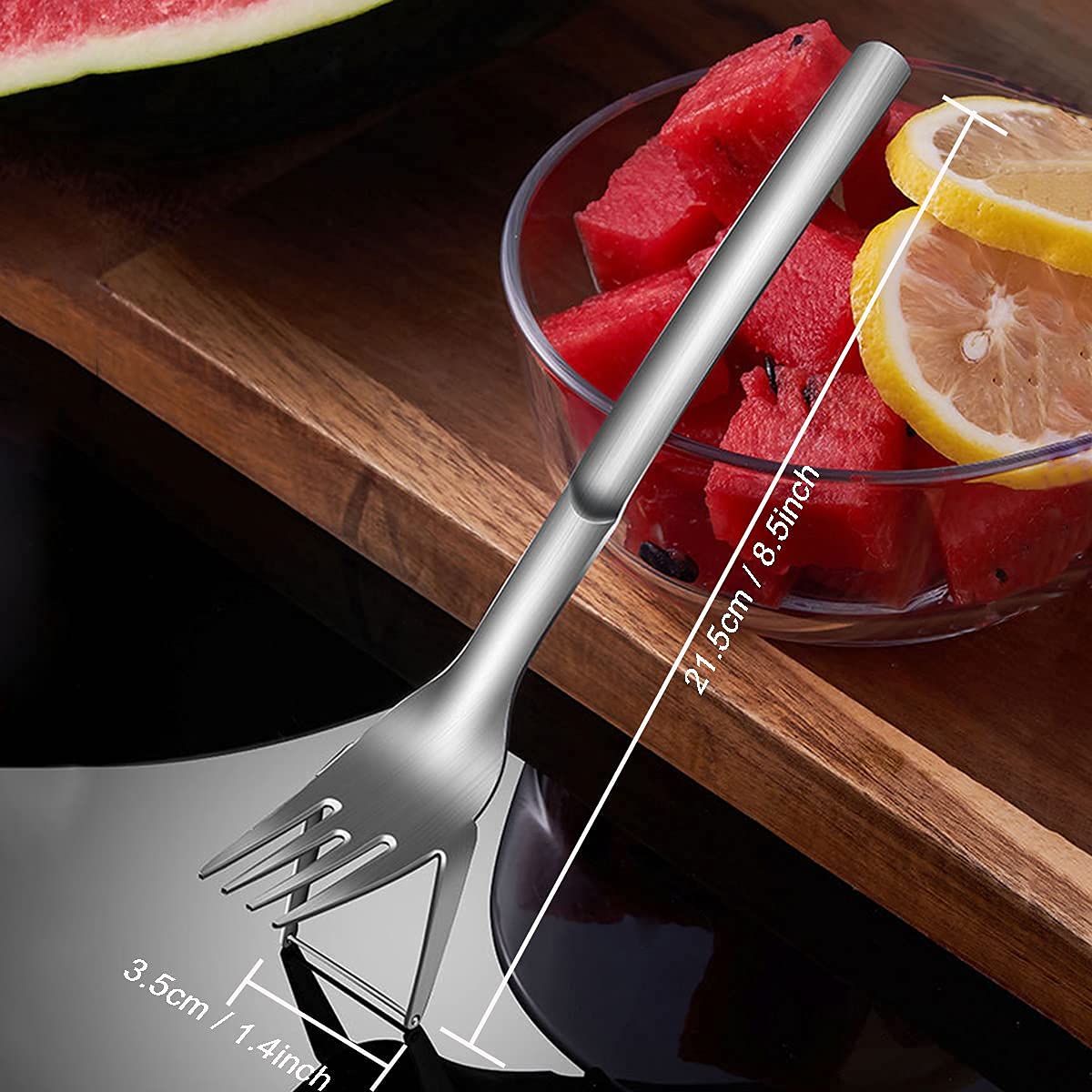 2-Pack Stainless Steel Watermelon Slicer & Fork - 2-in-1 Fruit Cutting Tool for Easy Slicing - Perfect for Summer BBQs, Family Parties, Camping & Outdoor Picnics