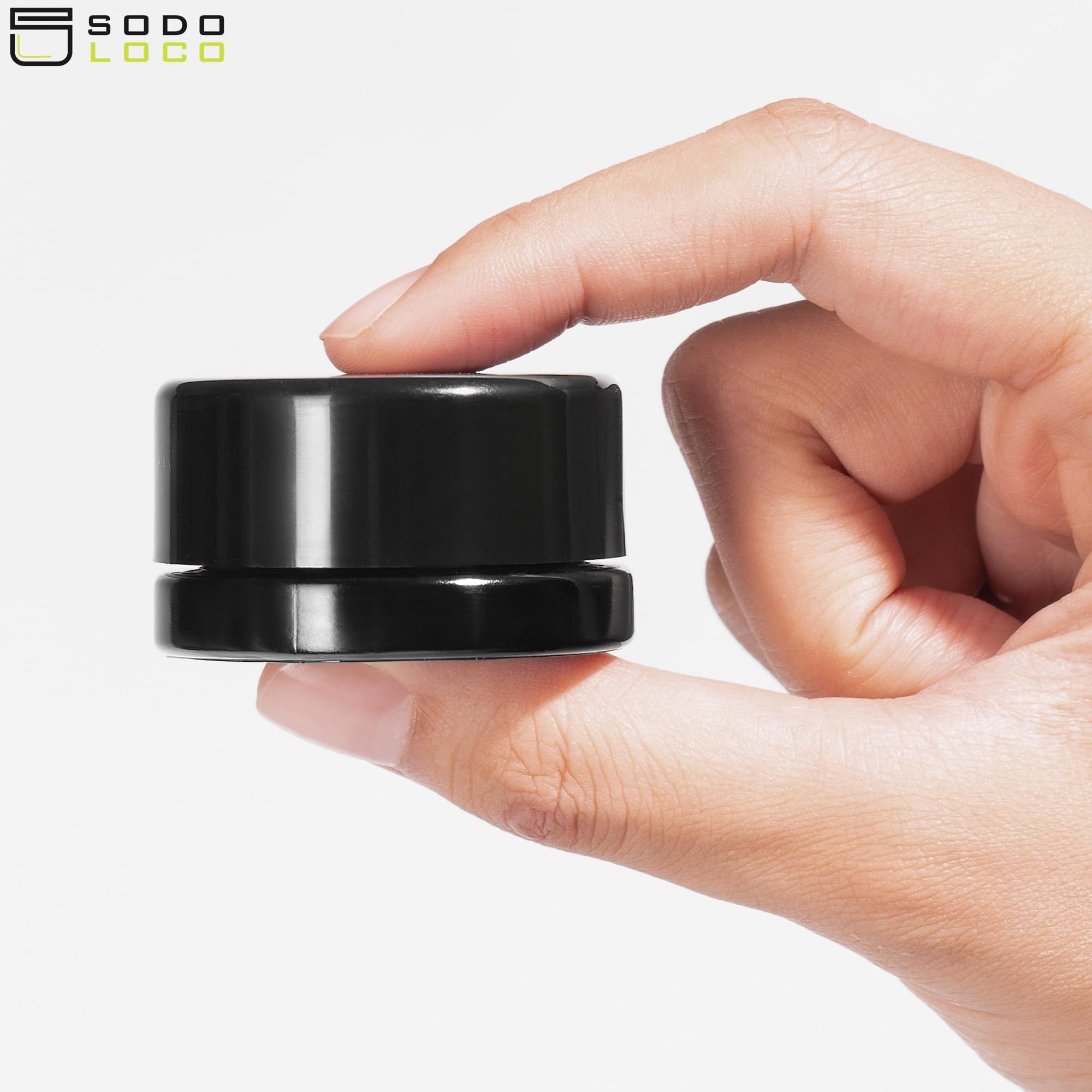 (200 Pack) 9ml Thick Black Glass Jars with Child Resistant Lids - UV Resistant Airtight Containers for Essential Oils, CBD Wax, Lip Balm & Cosmetics Storage - Perfect for DIY Beauty Products, Herbal Remedies & Travel Size Organizers