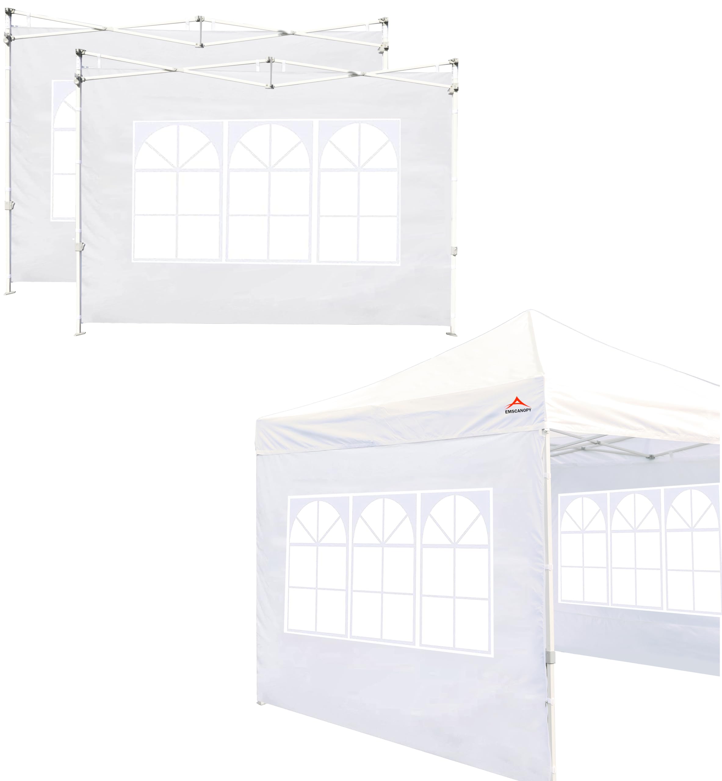 10x10 Straight Leg Canopy Sidewalls - 3 Pack Sunwalls (White) - Perfect for Outdoor Events, Picnics, and Beach Parties